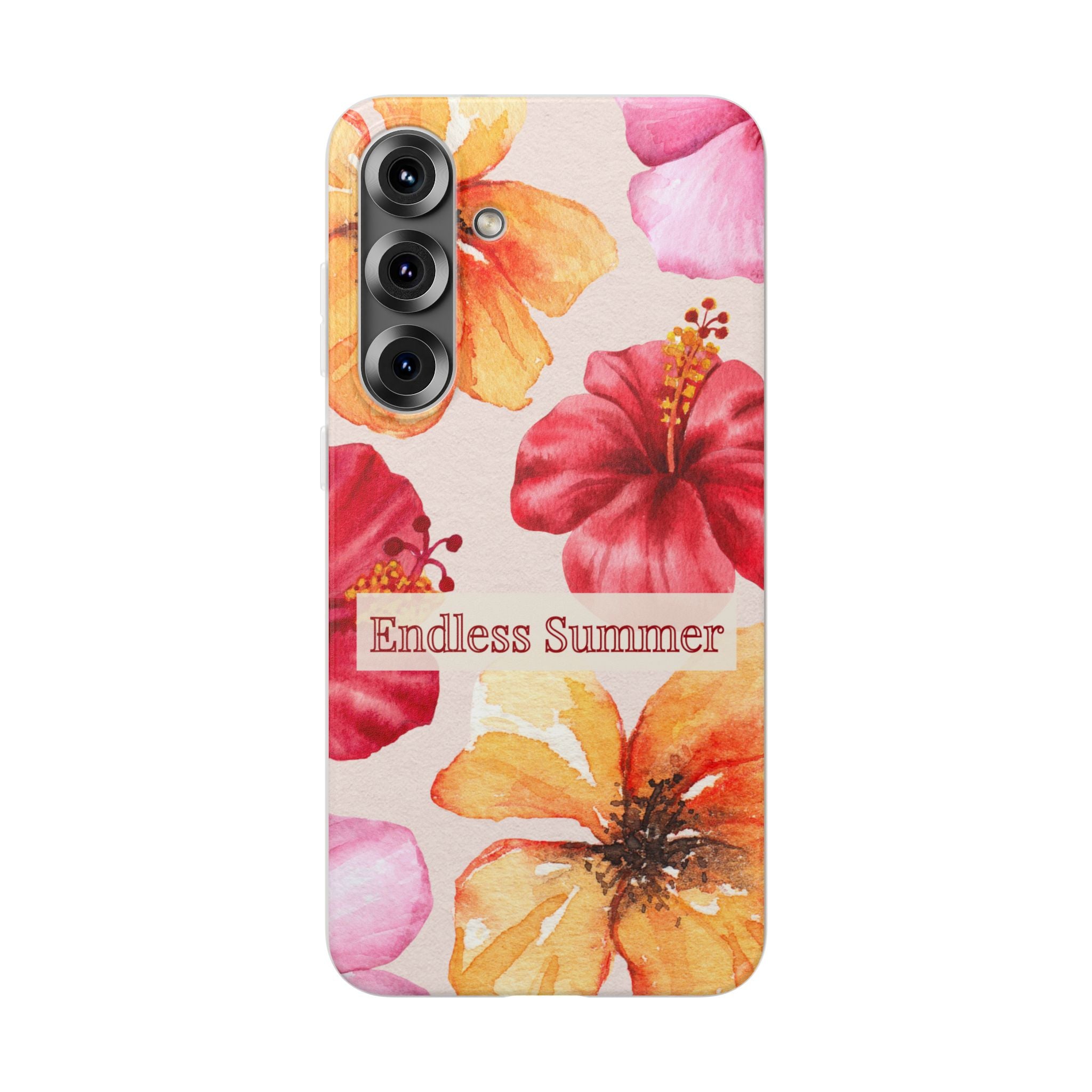 Phone Case - 'Endless Summer' Floral Watercolor Protective Flexi Case