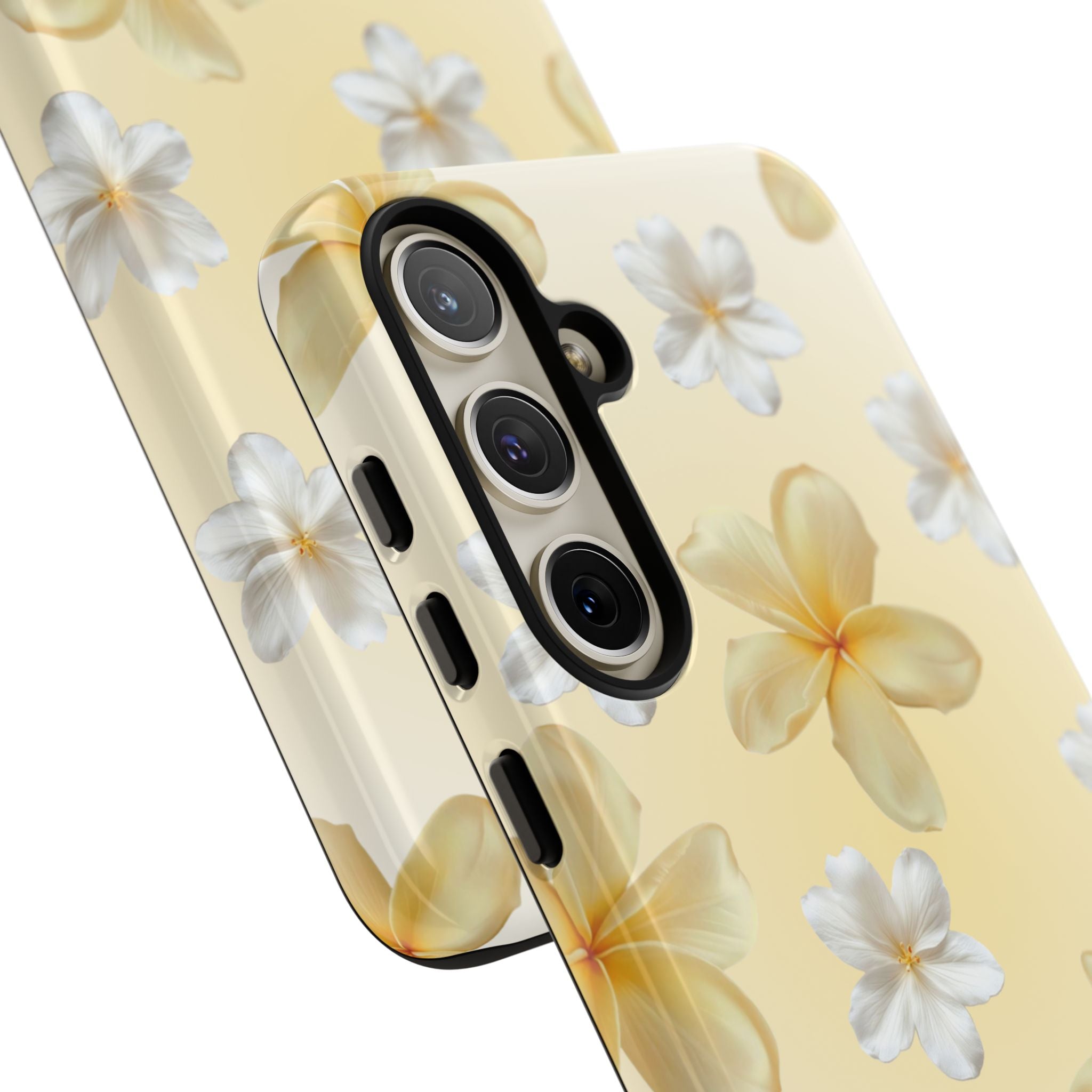 Plumeria Floral Tough Phone Case — Yellow Tropical Protection