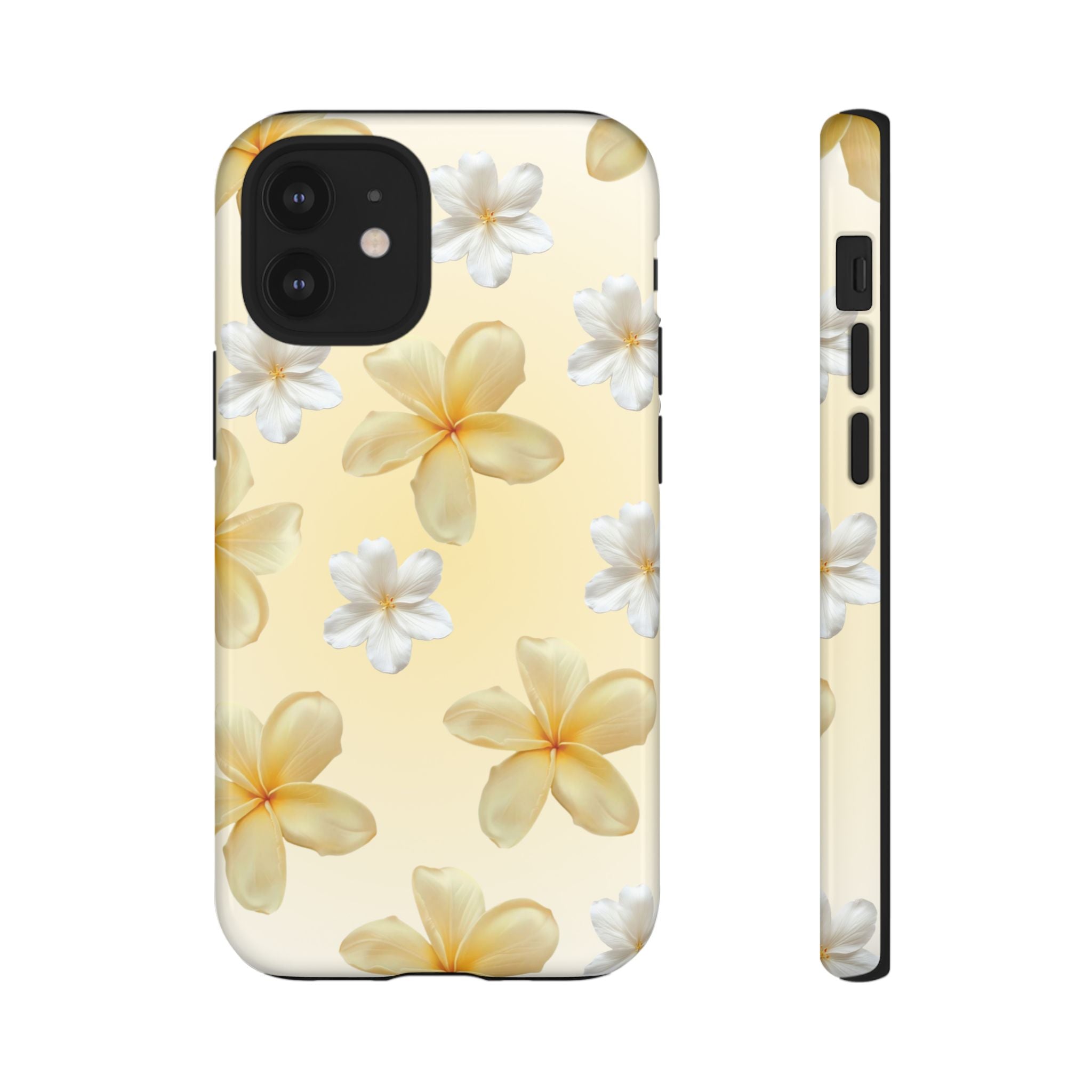 Plumeria Floral Tough Phone Case — Yellow Tropical Protection