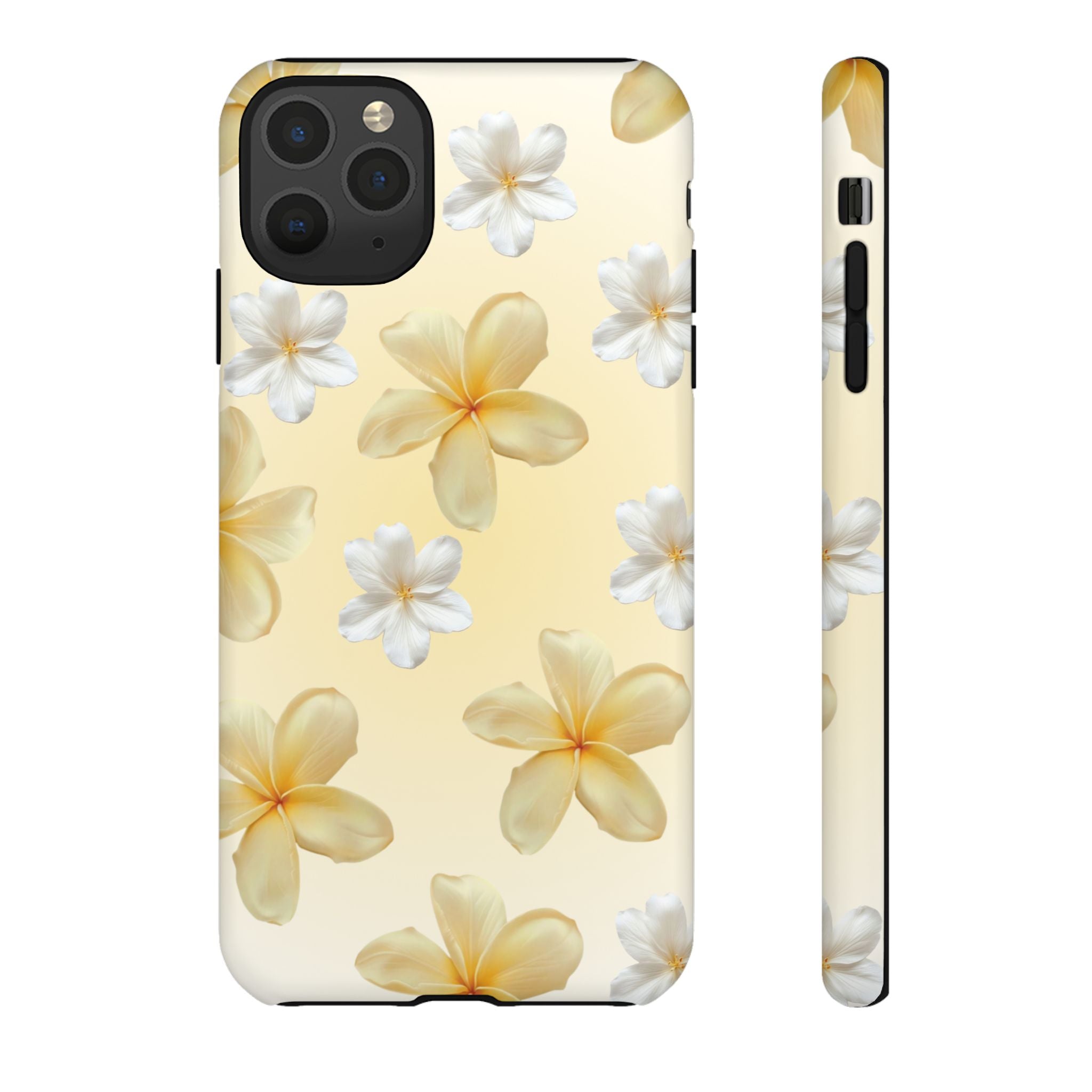 Plumeria Floral Tough Phone Case — Yellow Tropical Protection