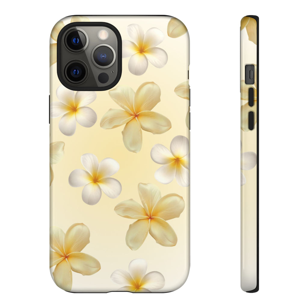 Plumeria Floral Phone Case — Tropical Yellow Hard Phone Cover