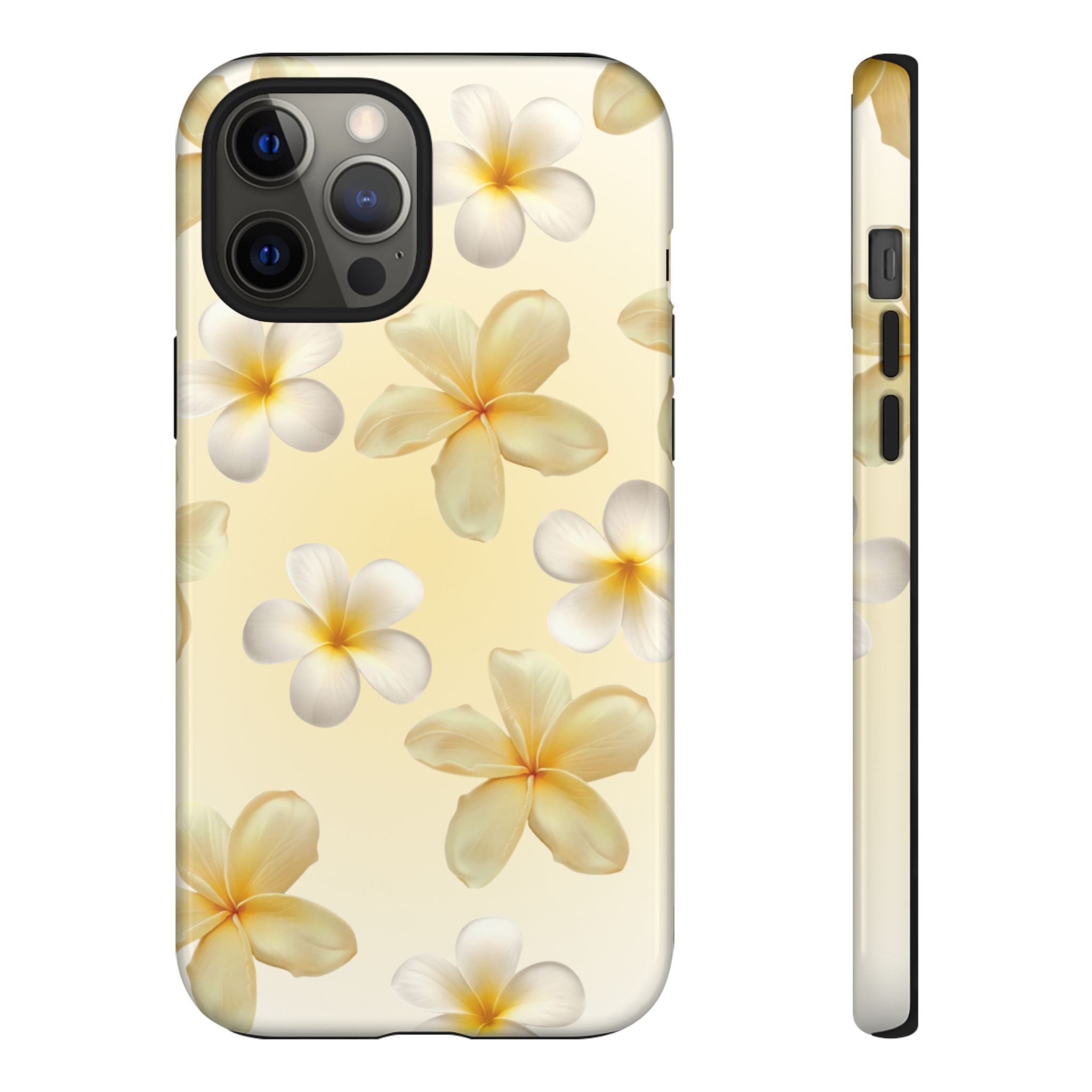 Plumeria Floral Phone Case — Tropical Yellow Hard Phone Cover