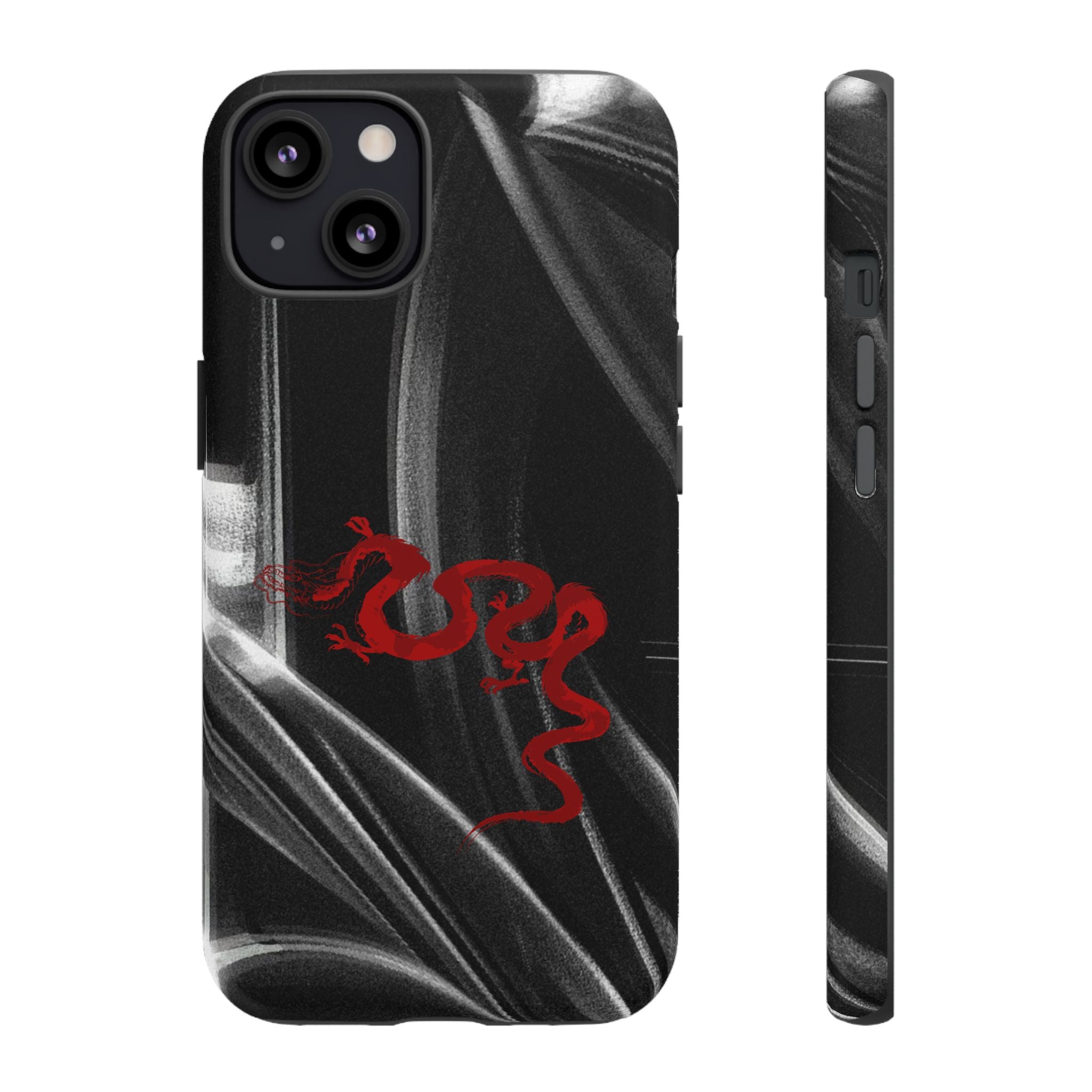 Phone Case — Black Abstract Smoke Design