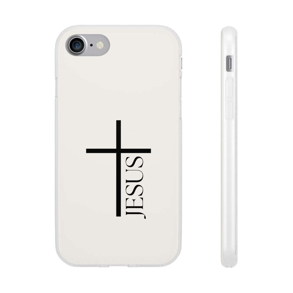 Christian Cross Phone Case - JESUS Vertical Minimalist iPhone Cover