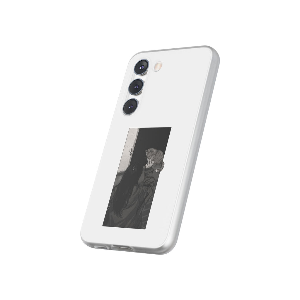 Black & White Cat Window Art Flexi Case