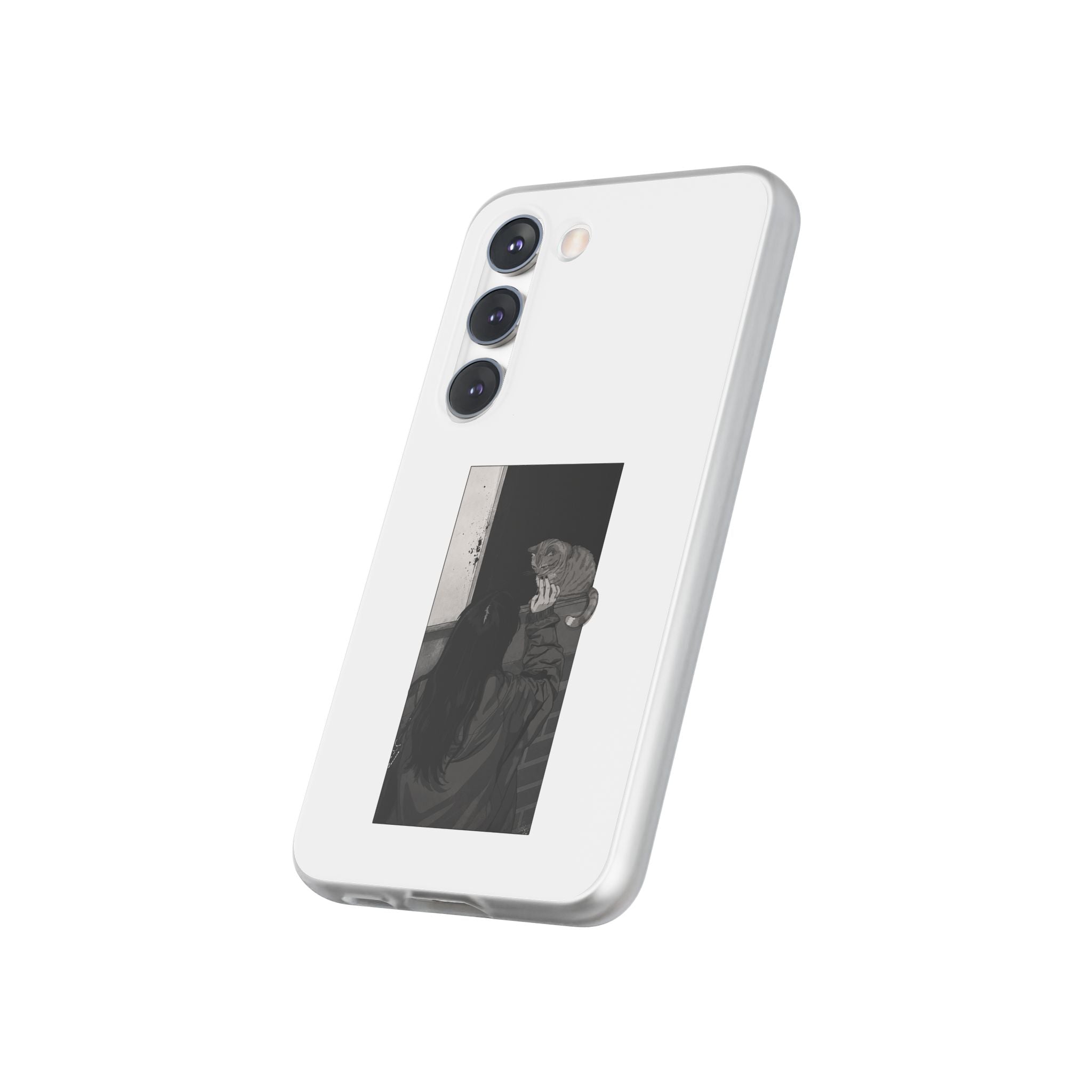 Black & White Cat Window Art Flexi Case