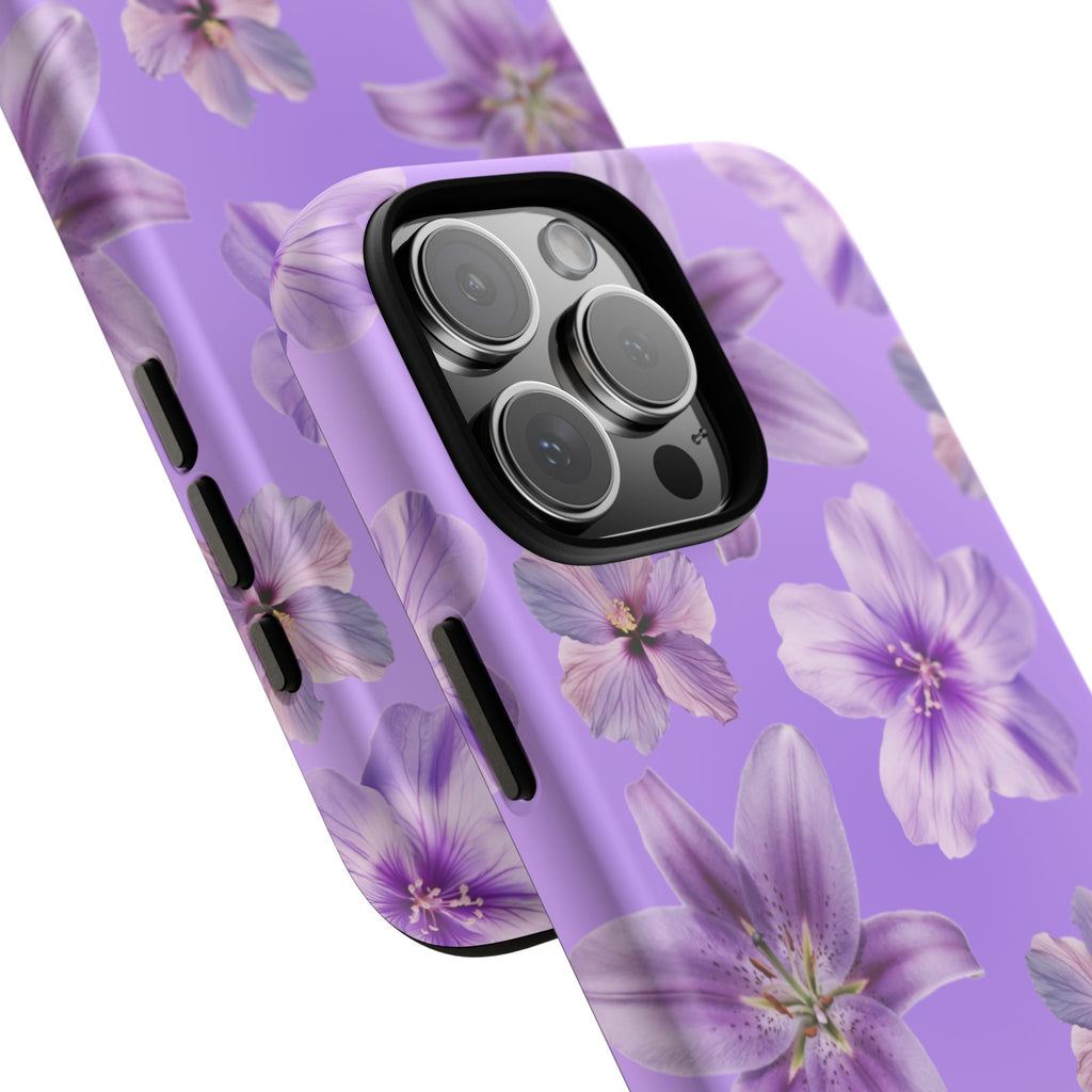 Floral Lavender Tough Phone Case – Purple Blossom Protective Cover