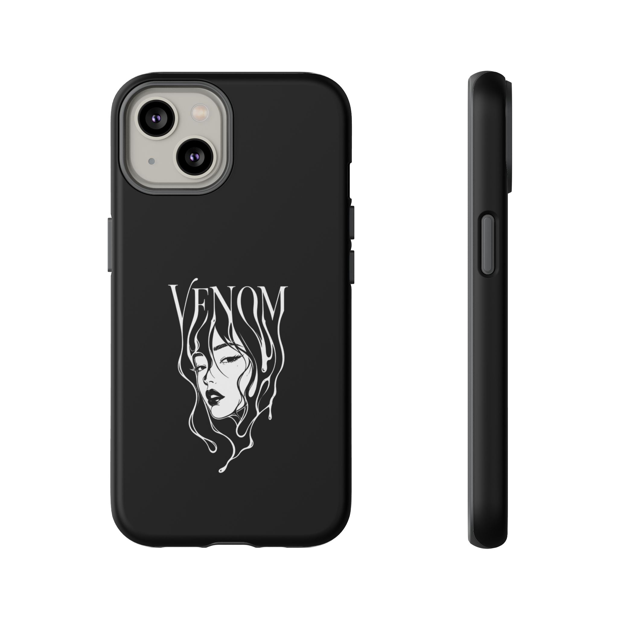 Venom Goth Phone Case — Black Protective Tough Case with Dark Femme Artwork