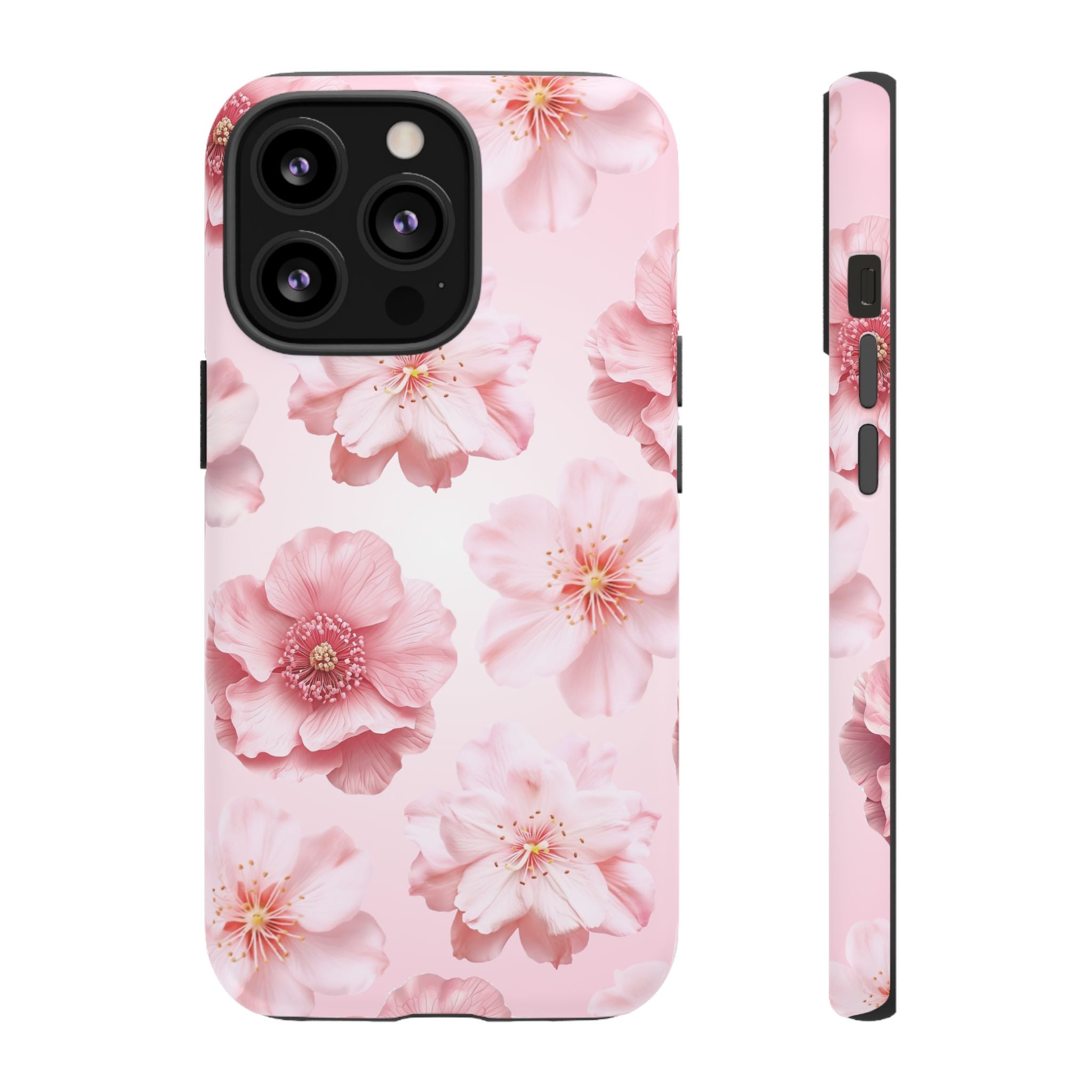 Pink Floral Tough Phone Case — Protective Sakura Blossom Design