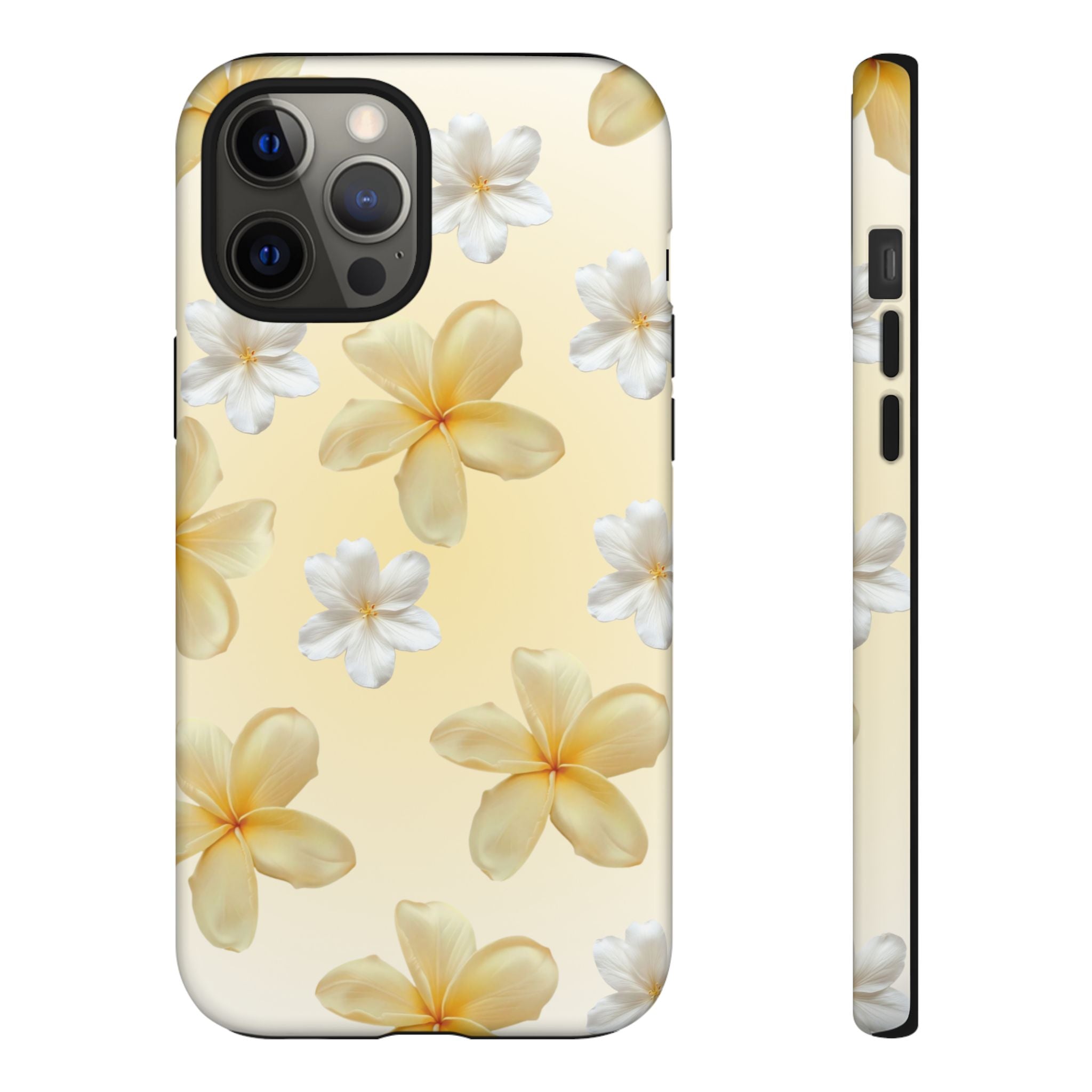 Plumeria Floral Tough Phone Case — Yellow Tropical Protection