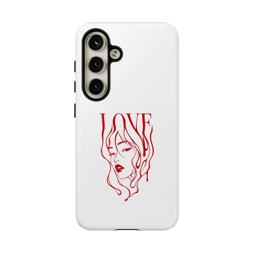 Red Line Art 'Love' Face Design - Tough Case