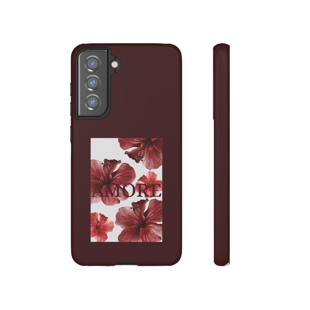 Amore Floral Phone Case — Burgundy Tough Protective Cover