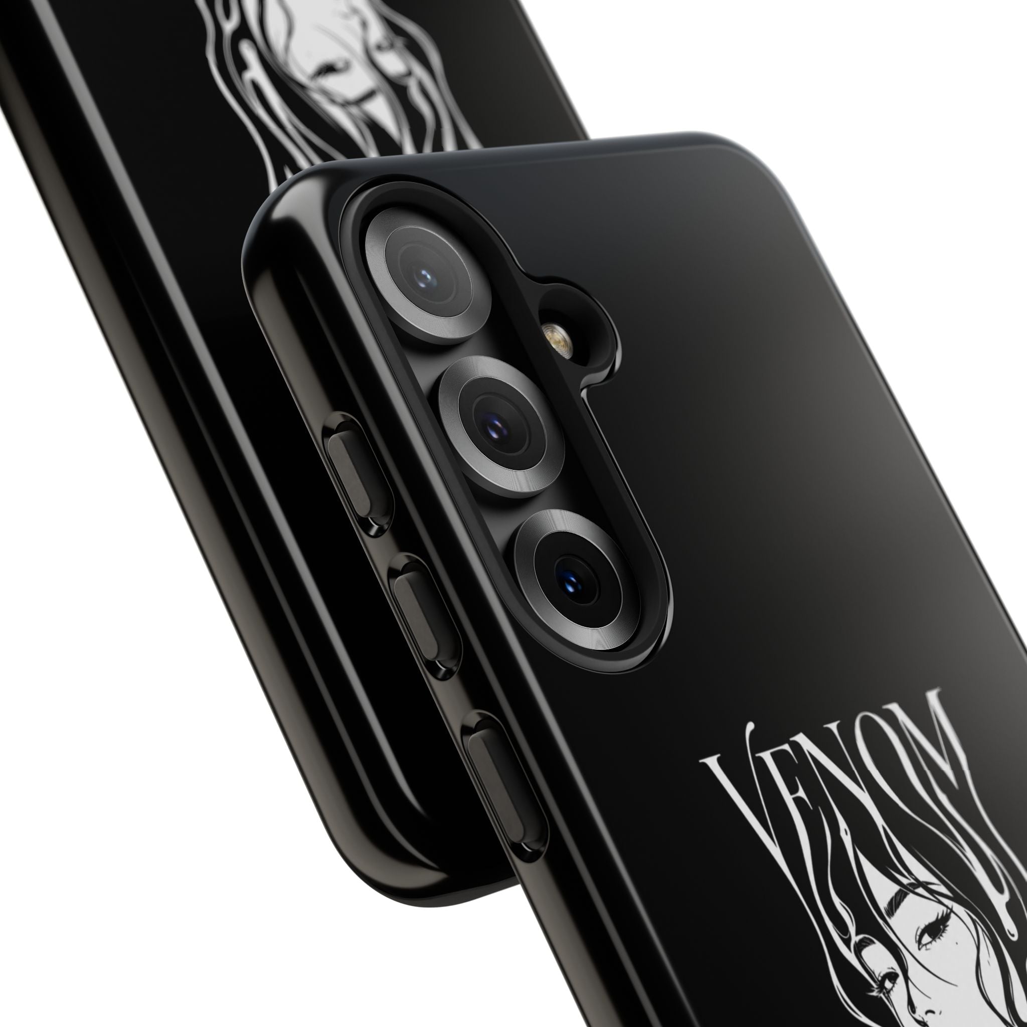 Venom Goth Phone Case — Black Protective Tough Case with Dark Femme Artwork