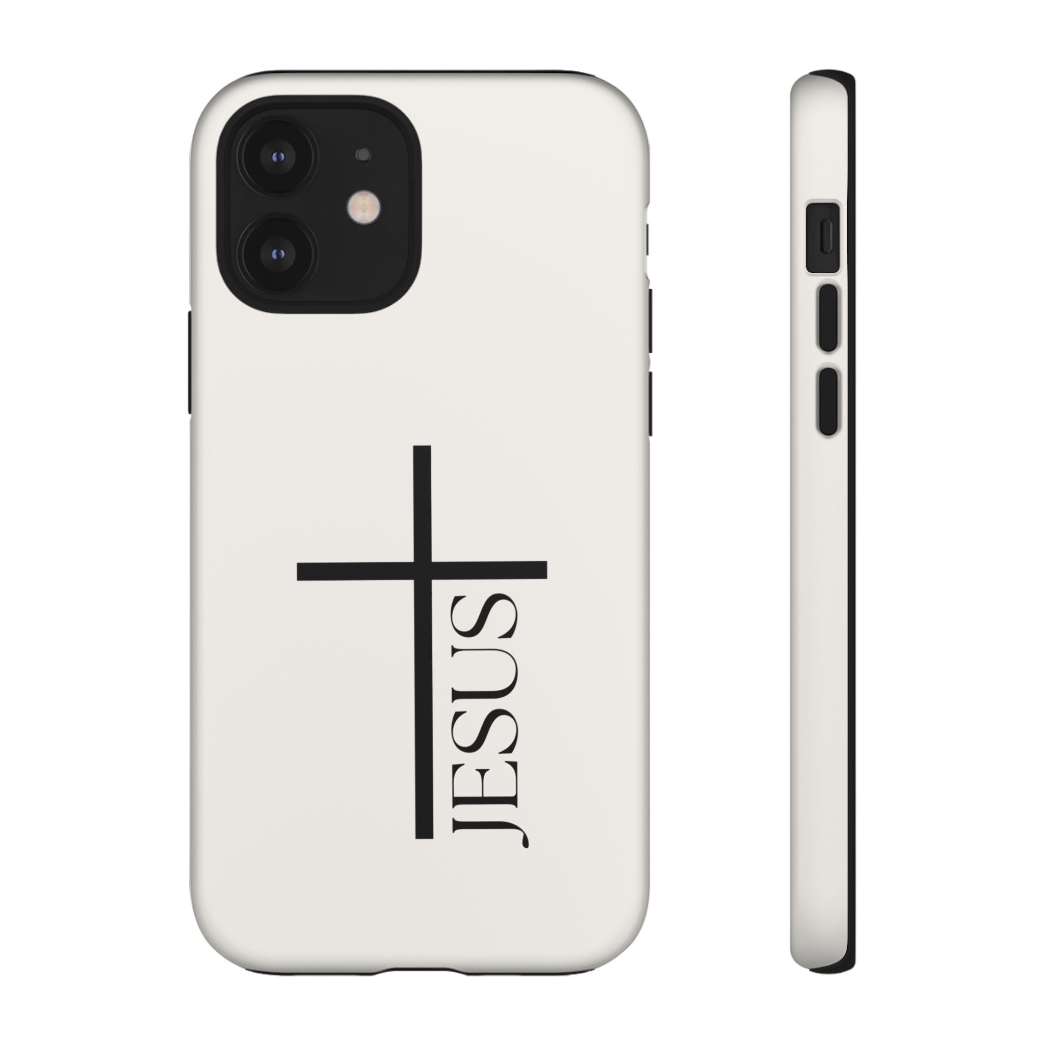Christian Cross Phone Case - JESUS Vertical Minimalist iPhone Cover