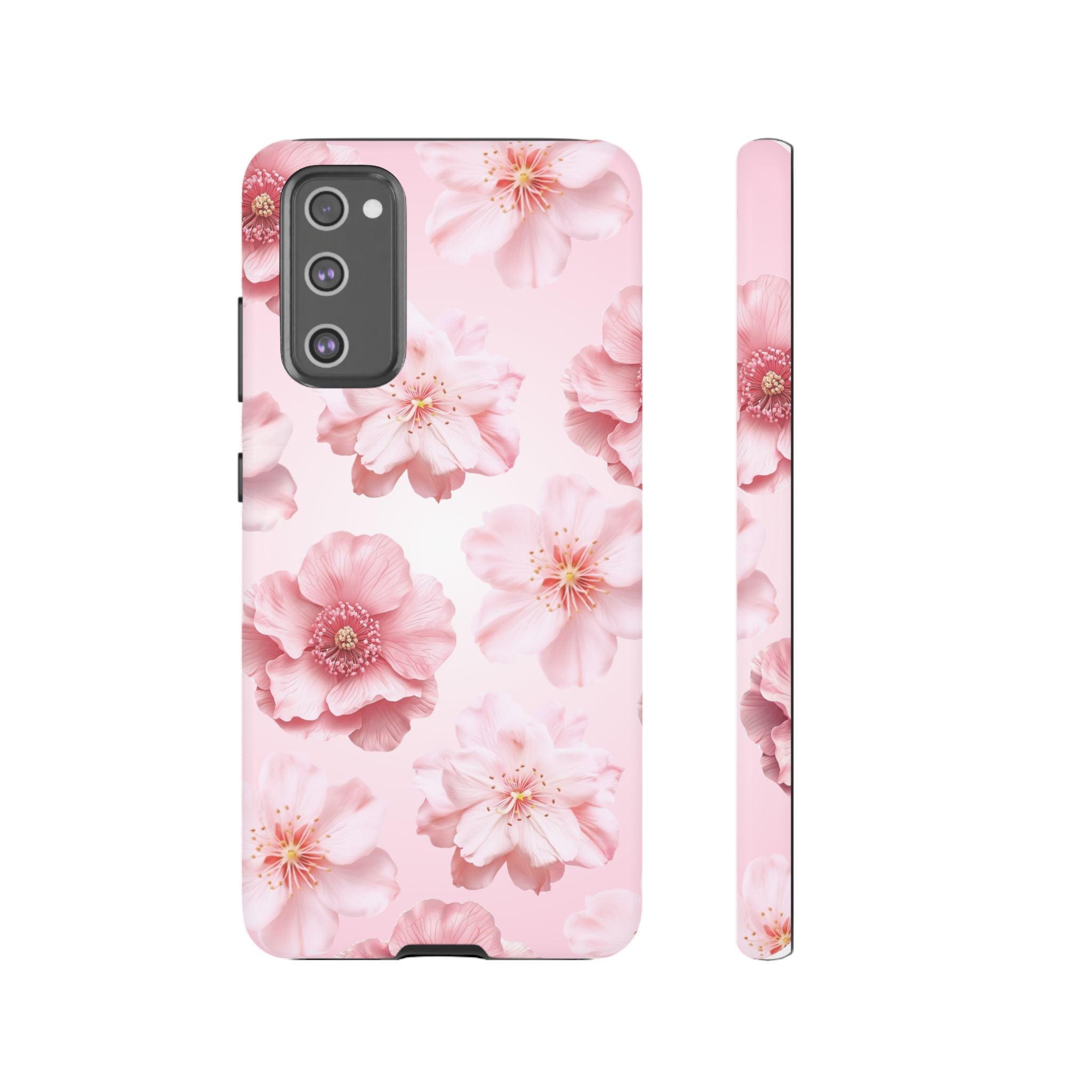 Pink Floral Tough Phone Case — Protective Sakura Blossom Design