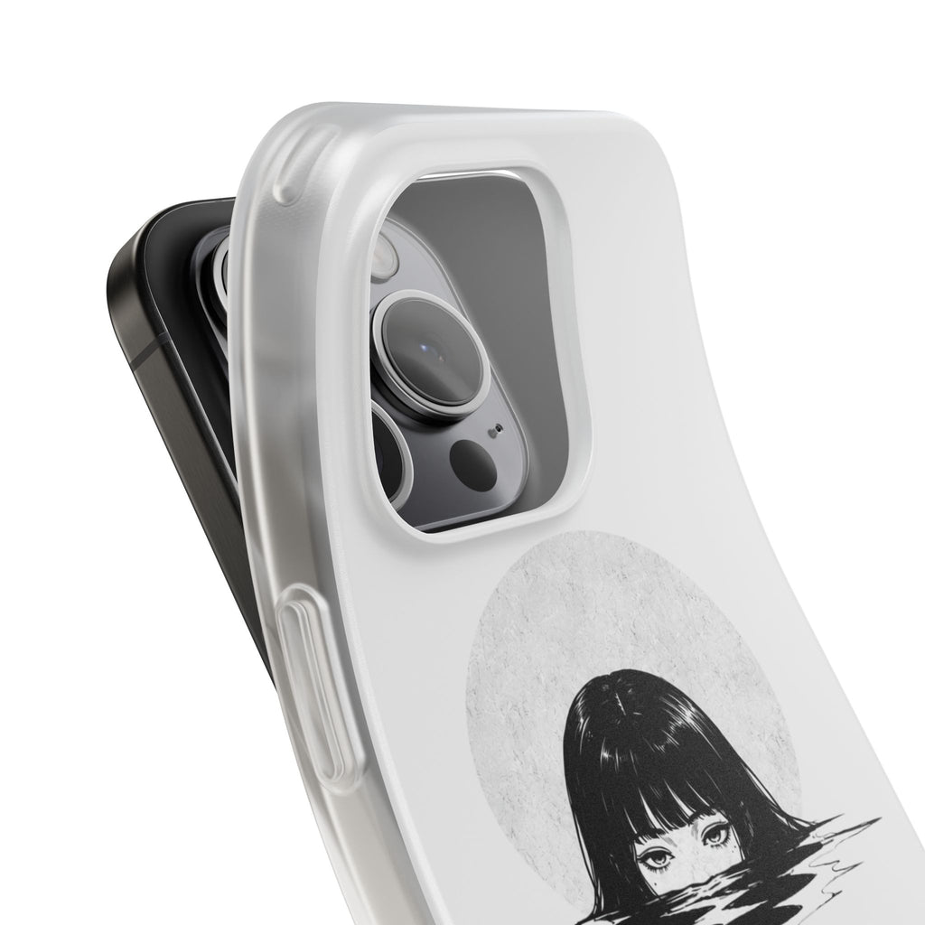 Minimalist Creepy Girl Moon Design