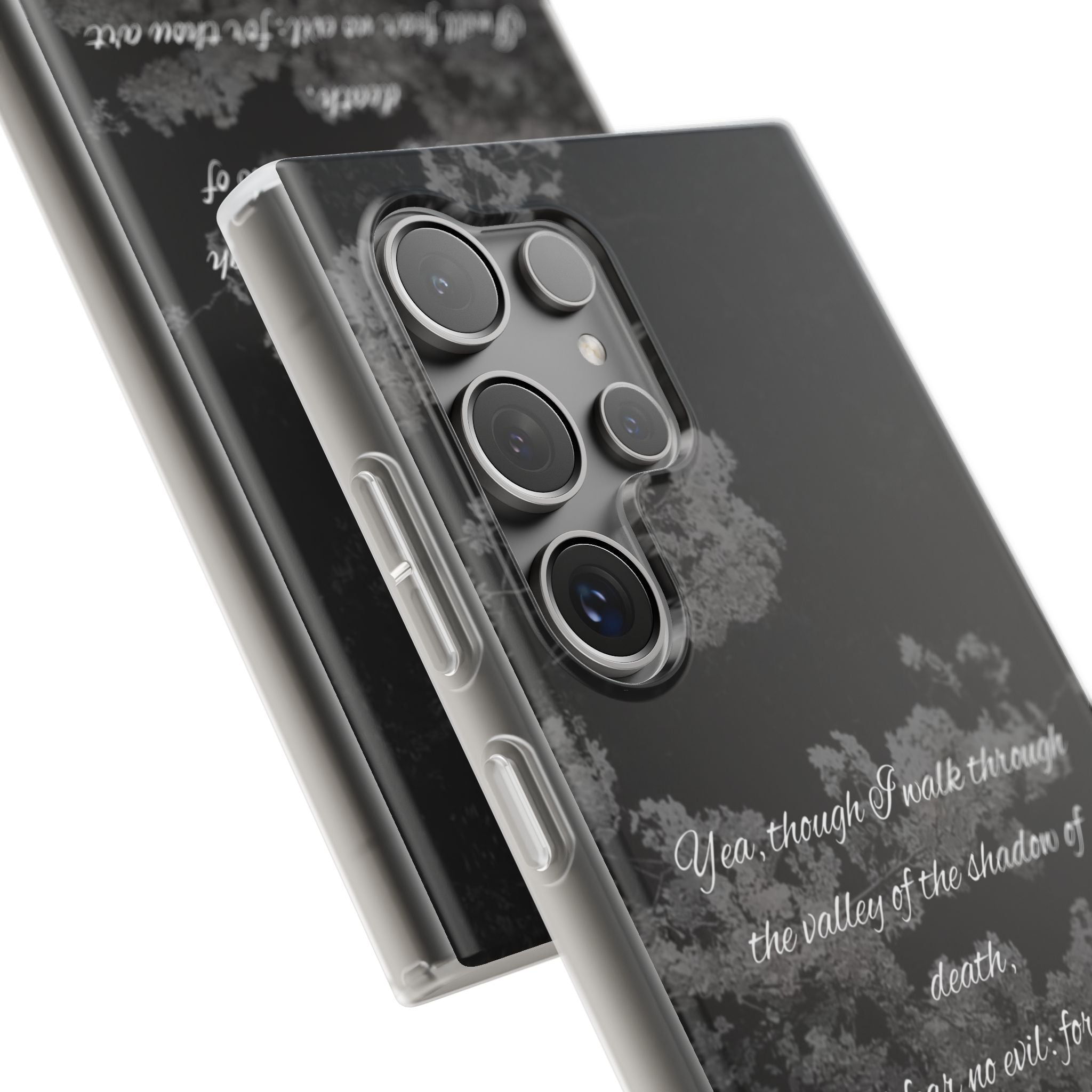 Phone Case — Psalm 23:4 Black Cloudy Faith Design