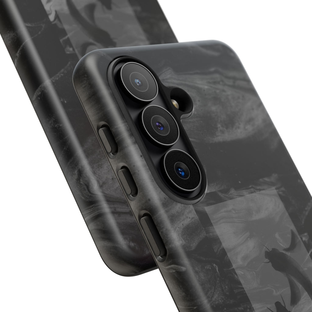 Koi Yin-Yang Marble Phone Case – Black Smoky Art Protection