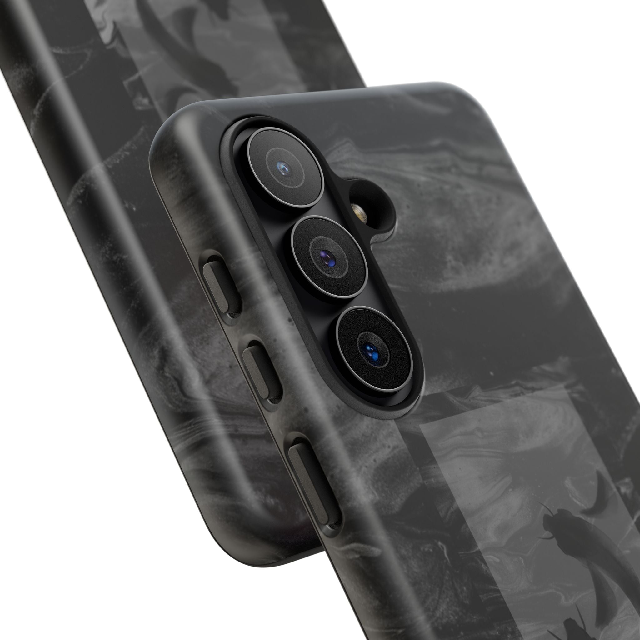 Koi Yin-Yang Marble Phone Case – Black Smoky Art Protection
