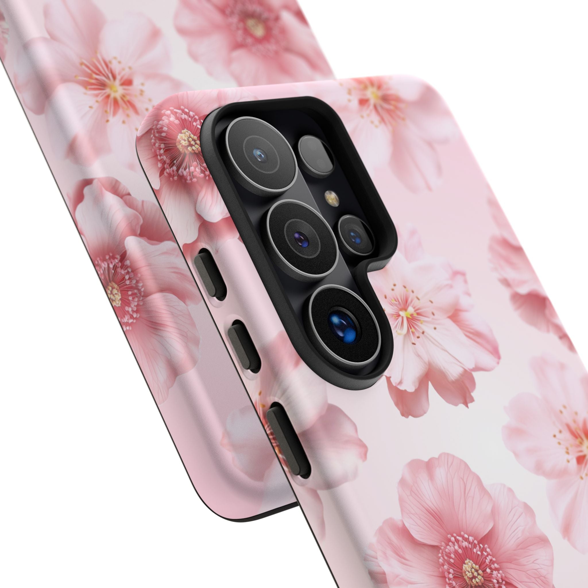 Pink Floral Tough Phone Case — Protective Sakura Blossom Design