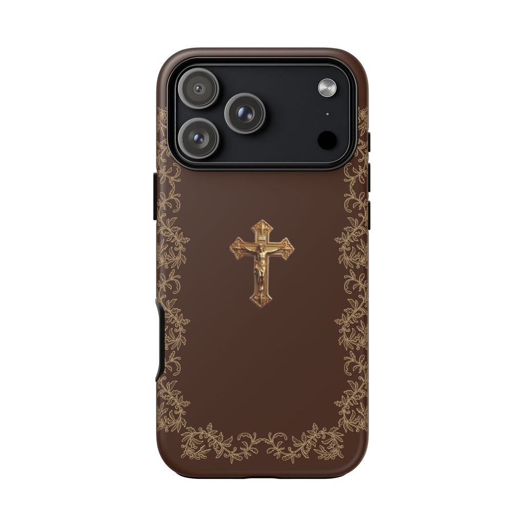 Gold Cross Bible - Christian Tough Phone Case