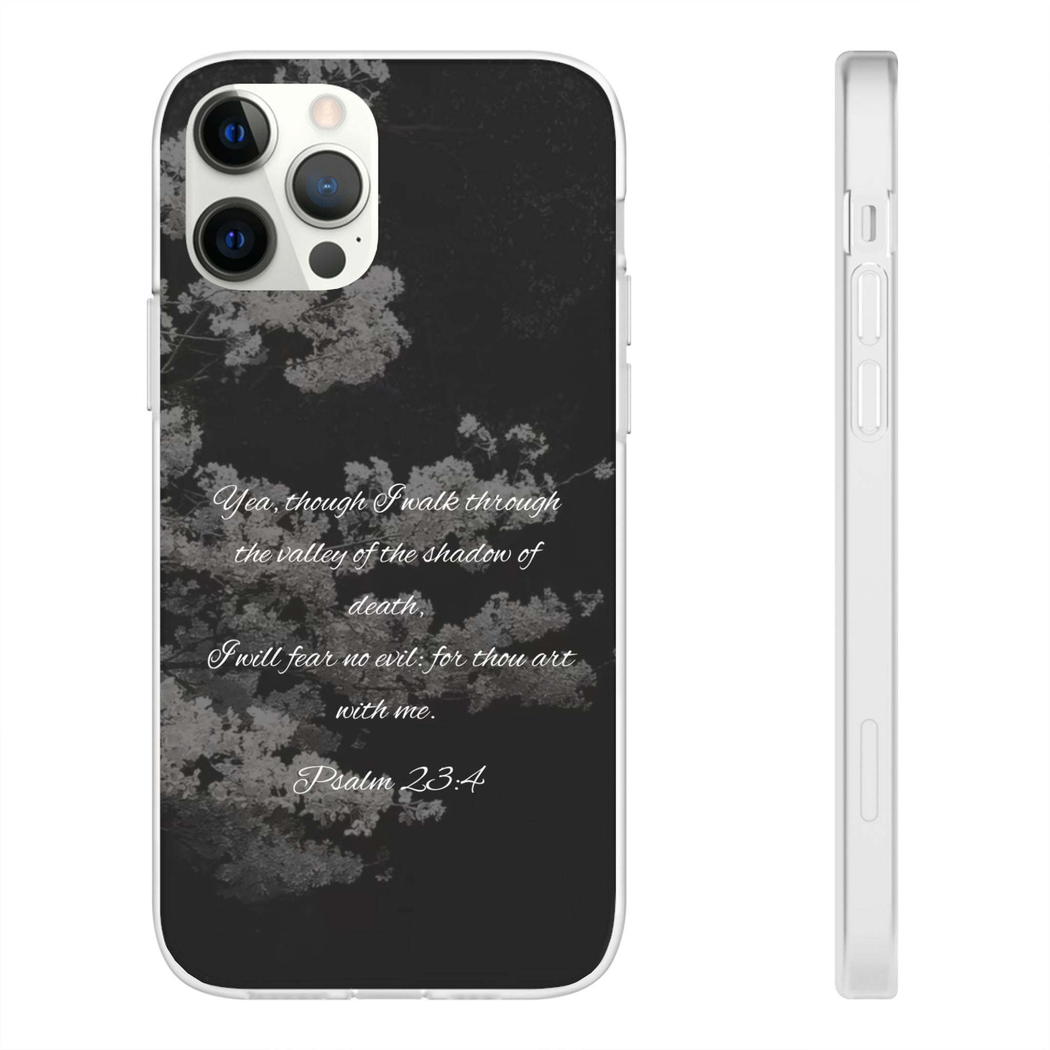 Phone Case — Psalm 23:4 Black Cloudy Faith Design