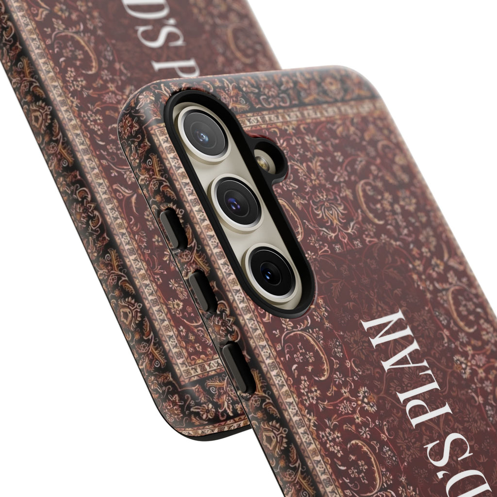 God's Plan — Vintage Tapestry Christian Tough Phone Case | Boho Faith Cover