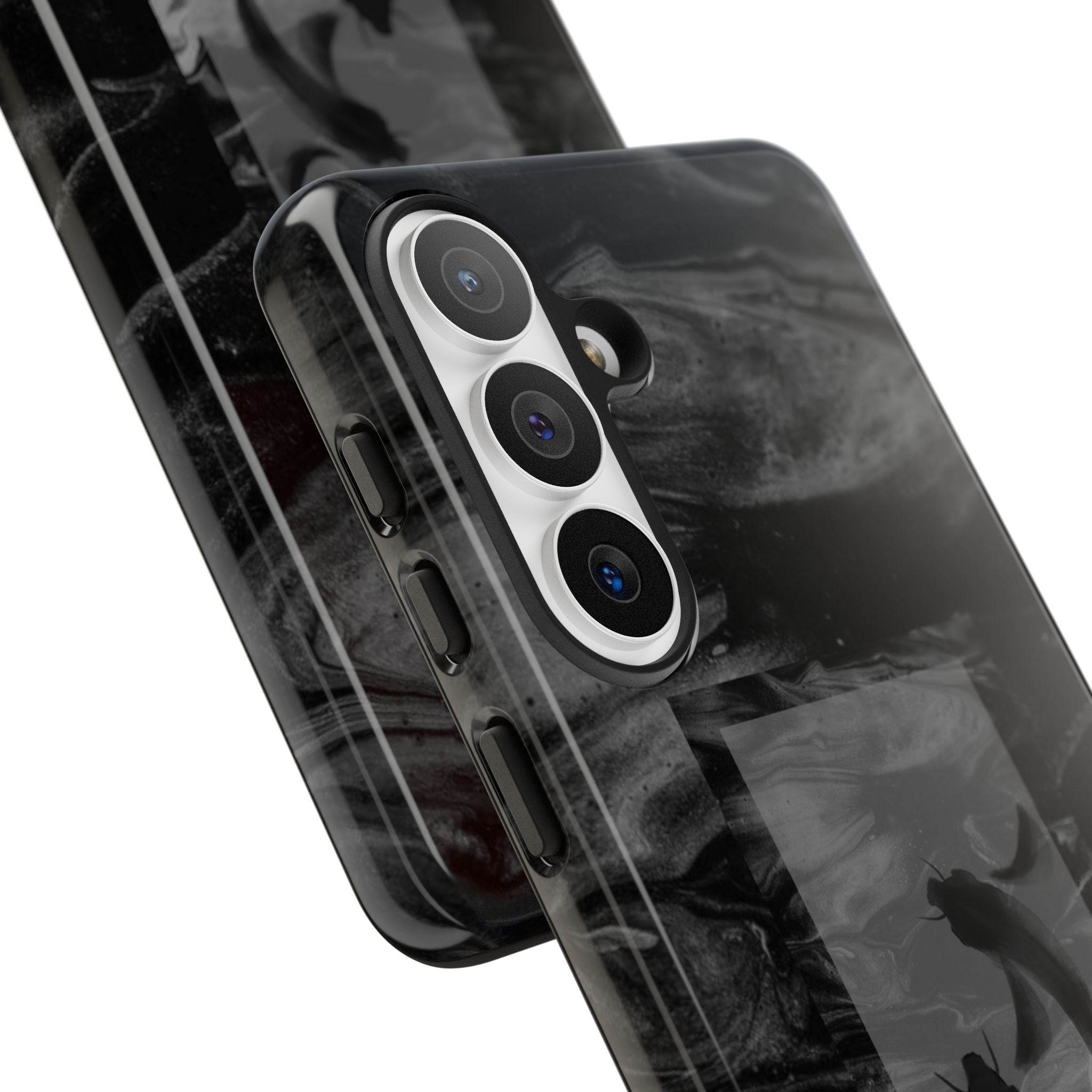 Koi Yin-Yang Marble Phone Case – Black Smoky Art Protection