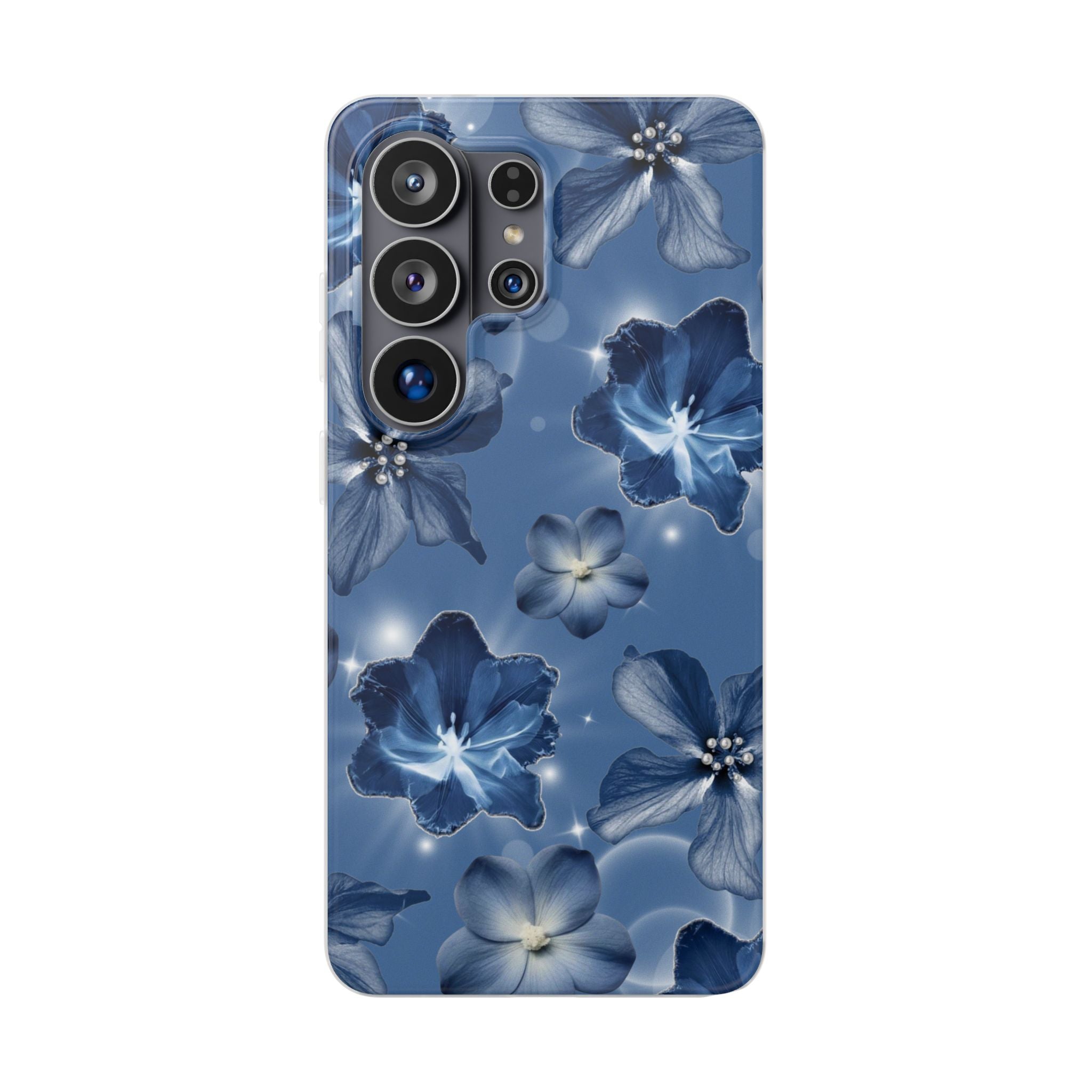 Blue Floral Phone Case — Soft Blue Blossoms Pattern for iPhone