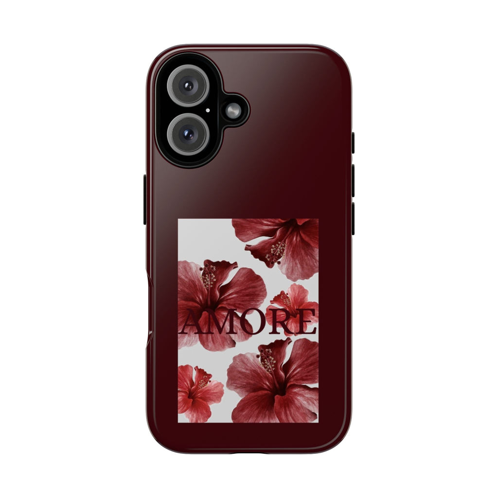 Amore Floral Phone Case — Burgundy Tough Protective Cover