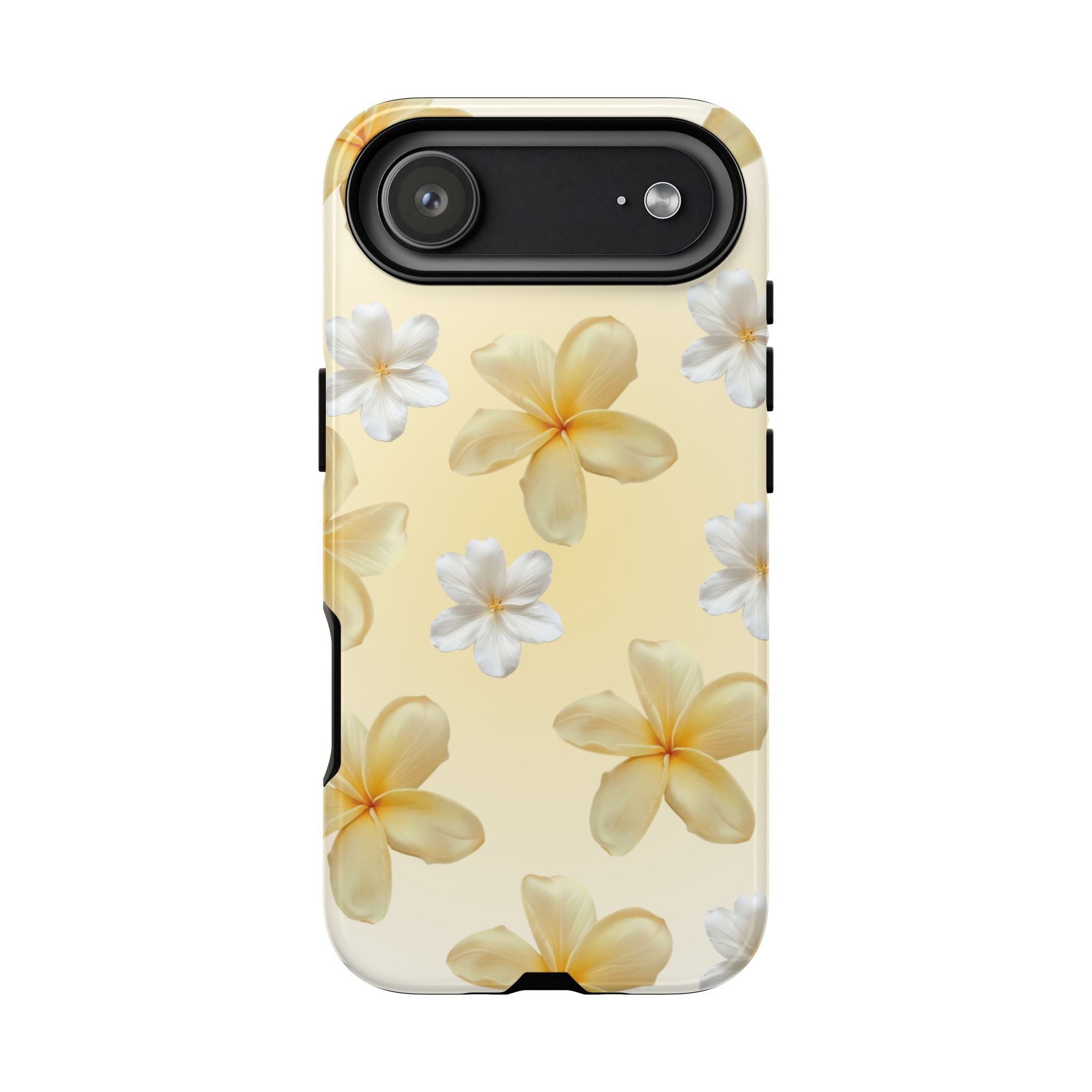 Plumeria Floral Tough Phone Case — Yellow Tropical Protection