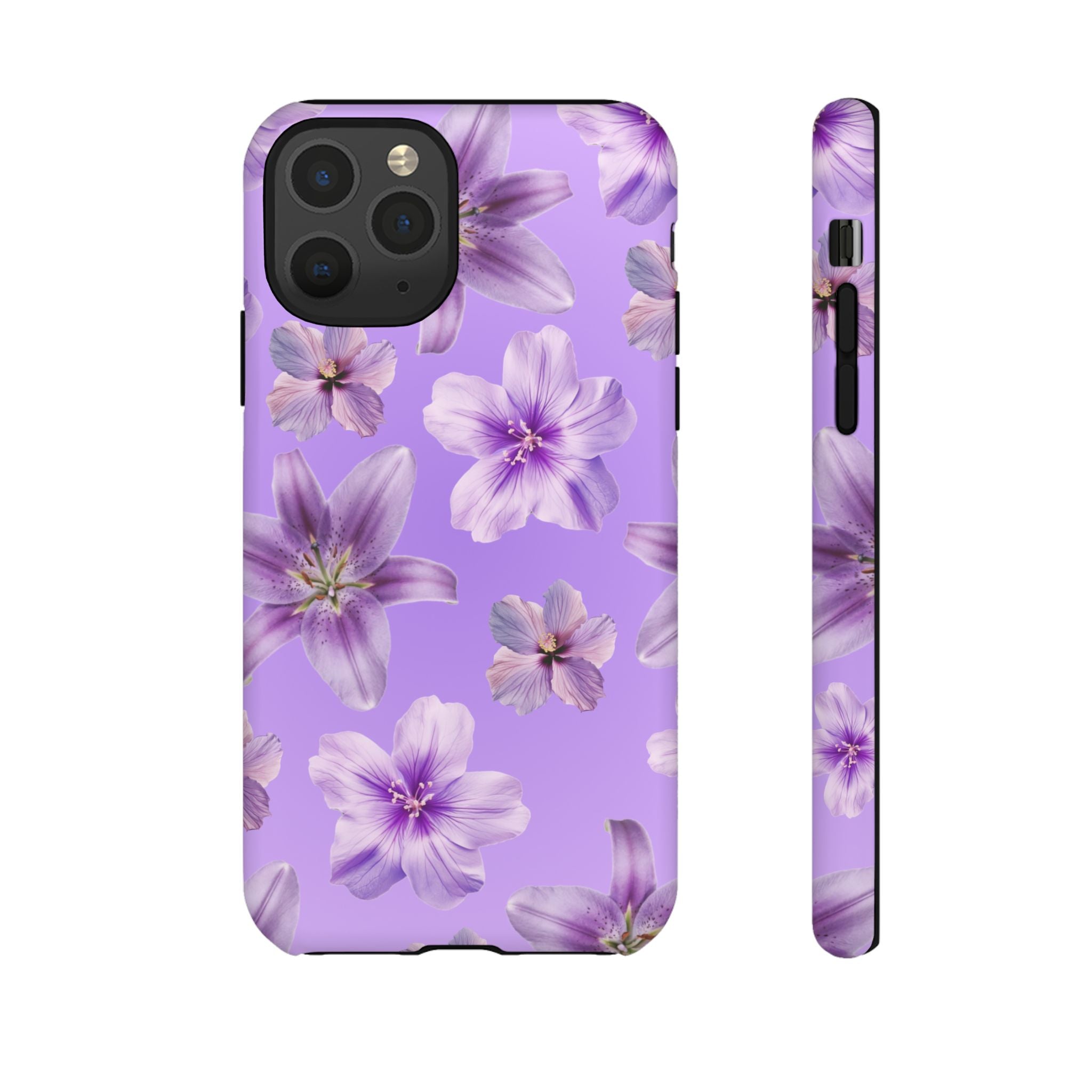 Floral Lavender Tough Phone Case – Purple Blossom Protective Cover
