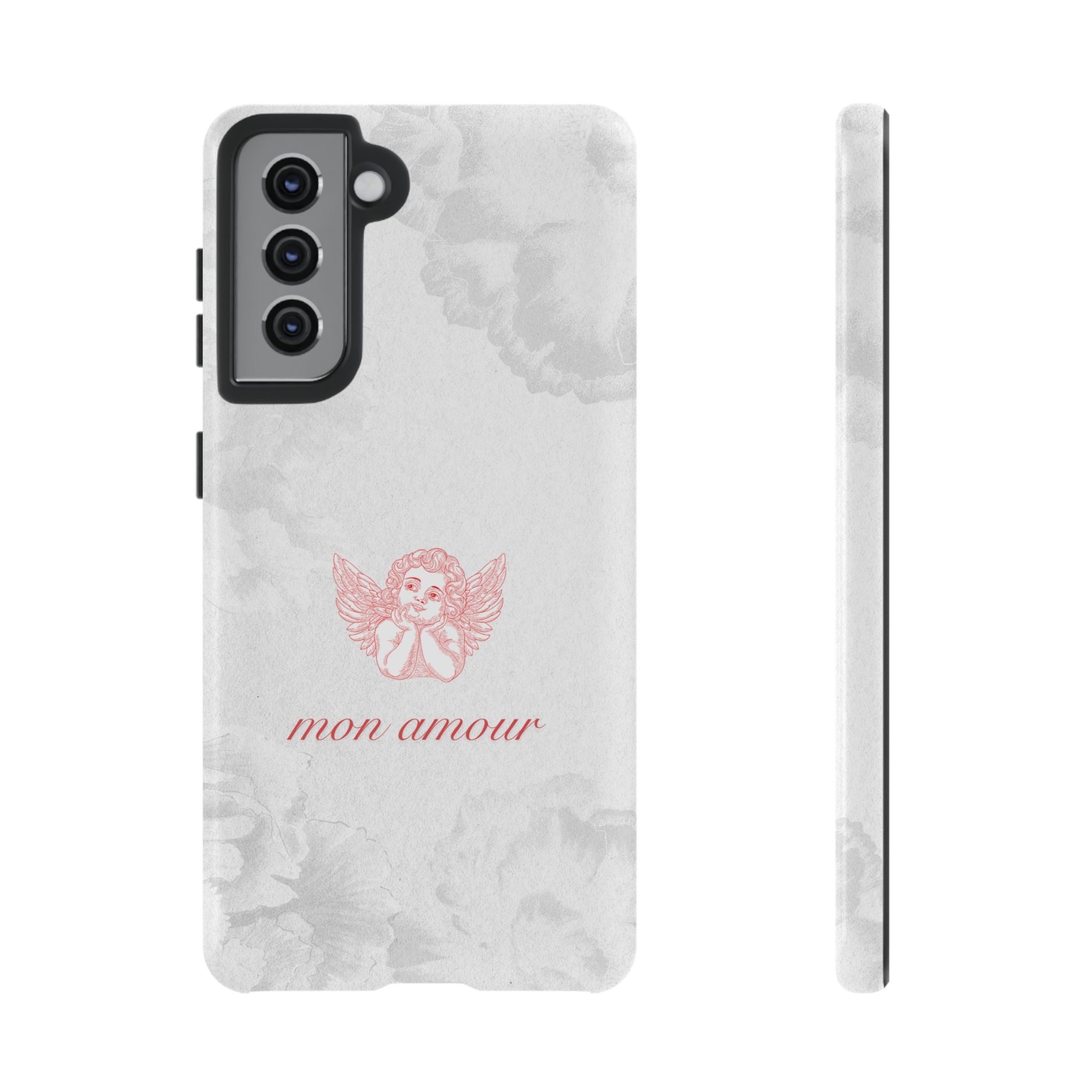 Tough Case — 'mon amour' Pink Cherub Floral Phone Case