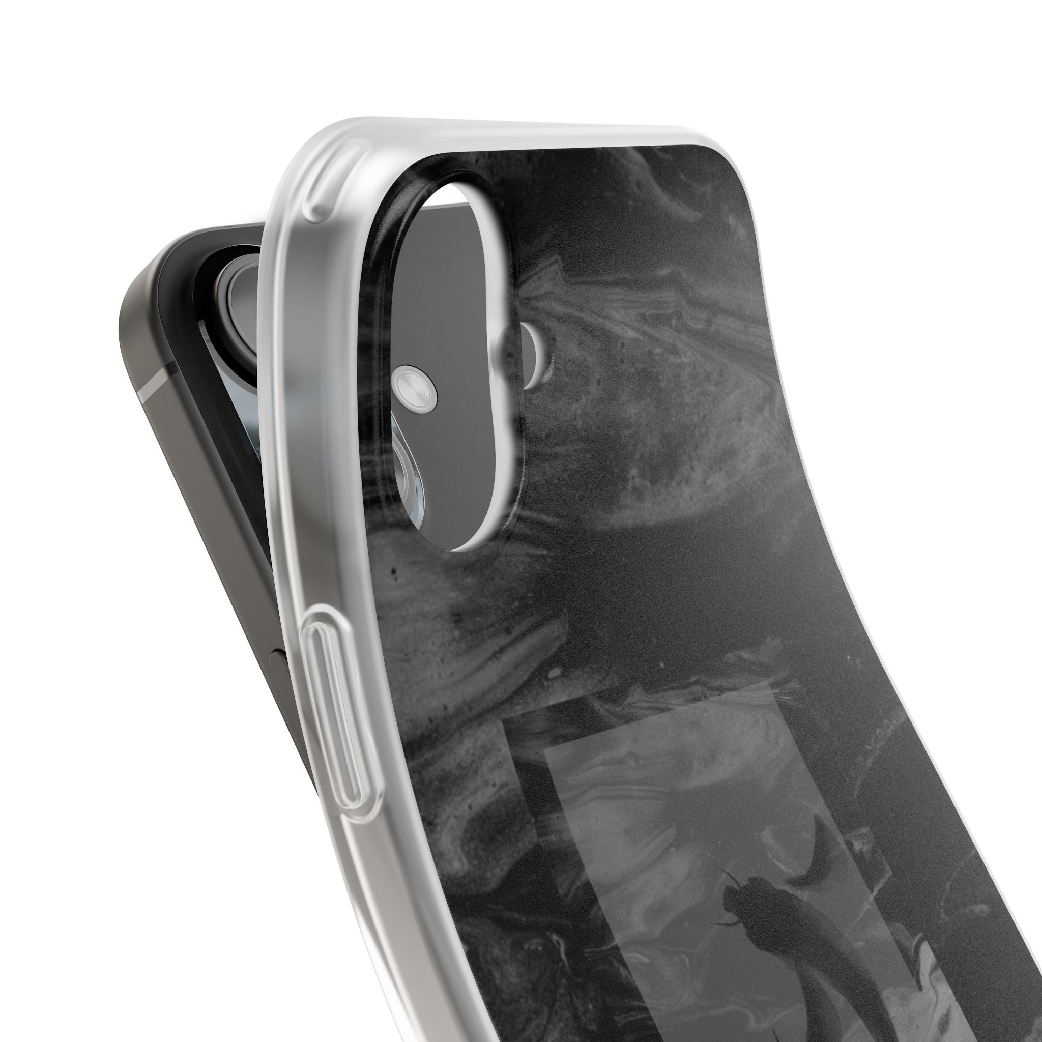 Black Koi Phone Case — Minimalist Monochrome Fish Design
