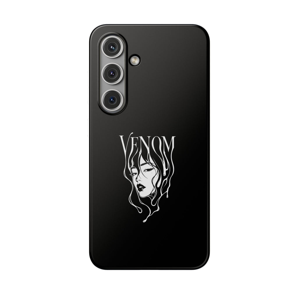 Venom Goth Phone Case — Black Protective Flexible Phone Case with Dark Femme Artwork