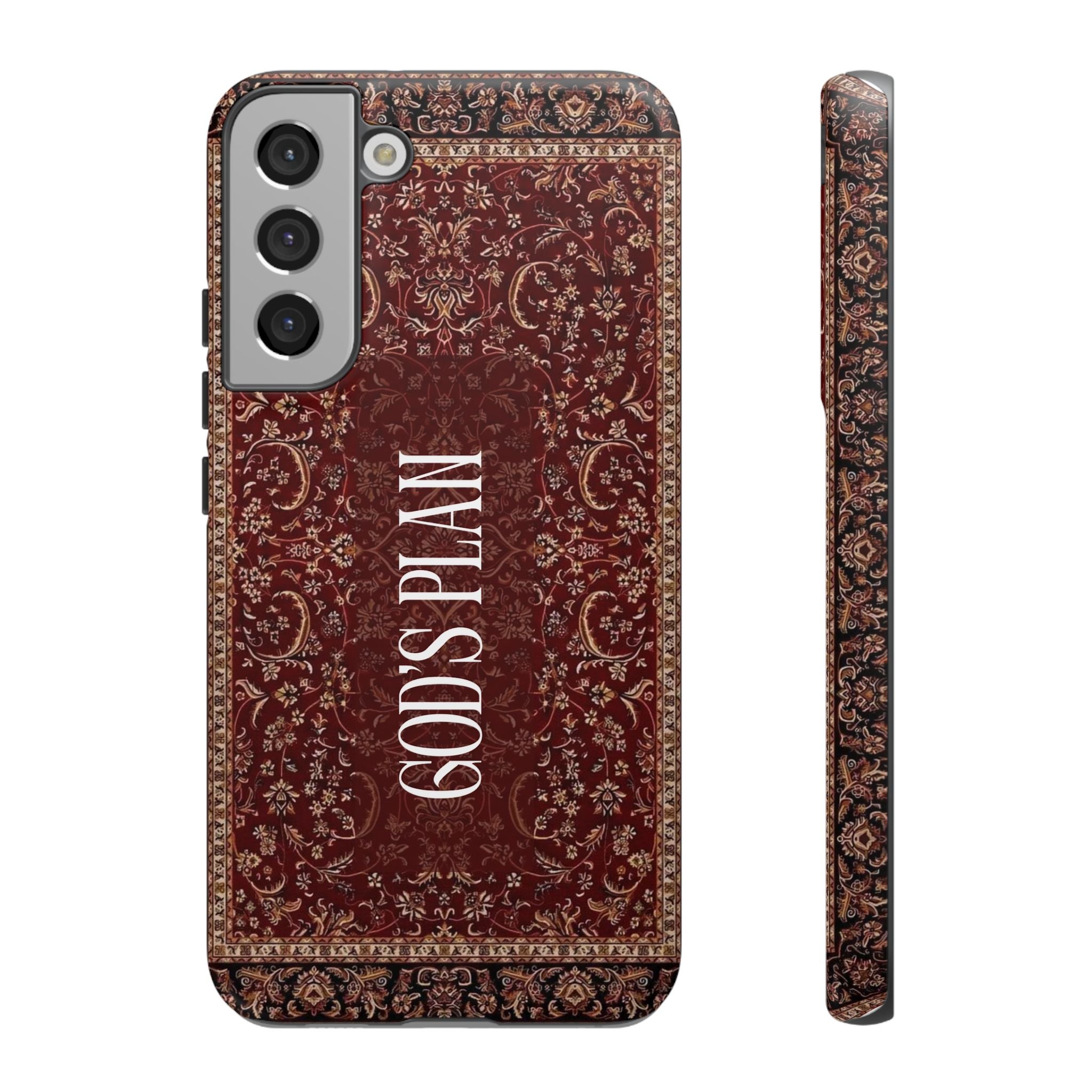 God's Plan — Vintage Tapestry Christian Tough Phone Case | Boho Faith Cover