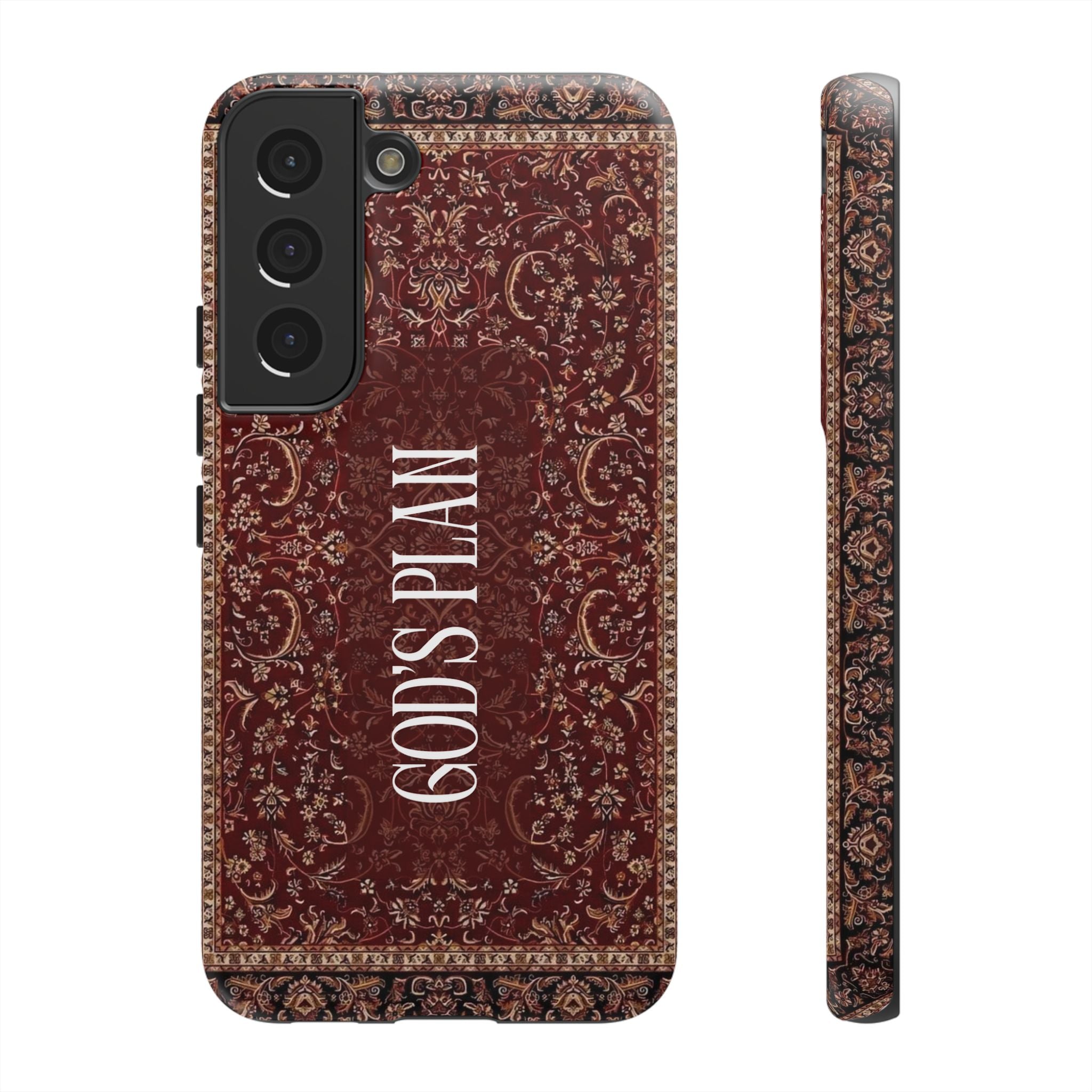 God's Plan — Vintage Tapestry Christian Tough Phone Case | Boho Faith Cover