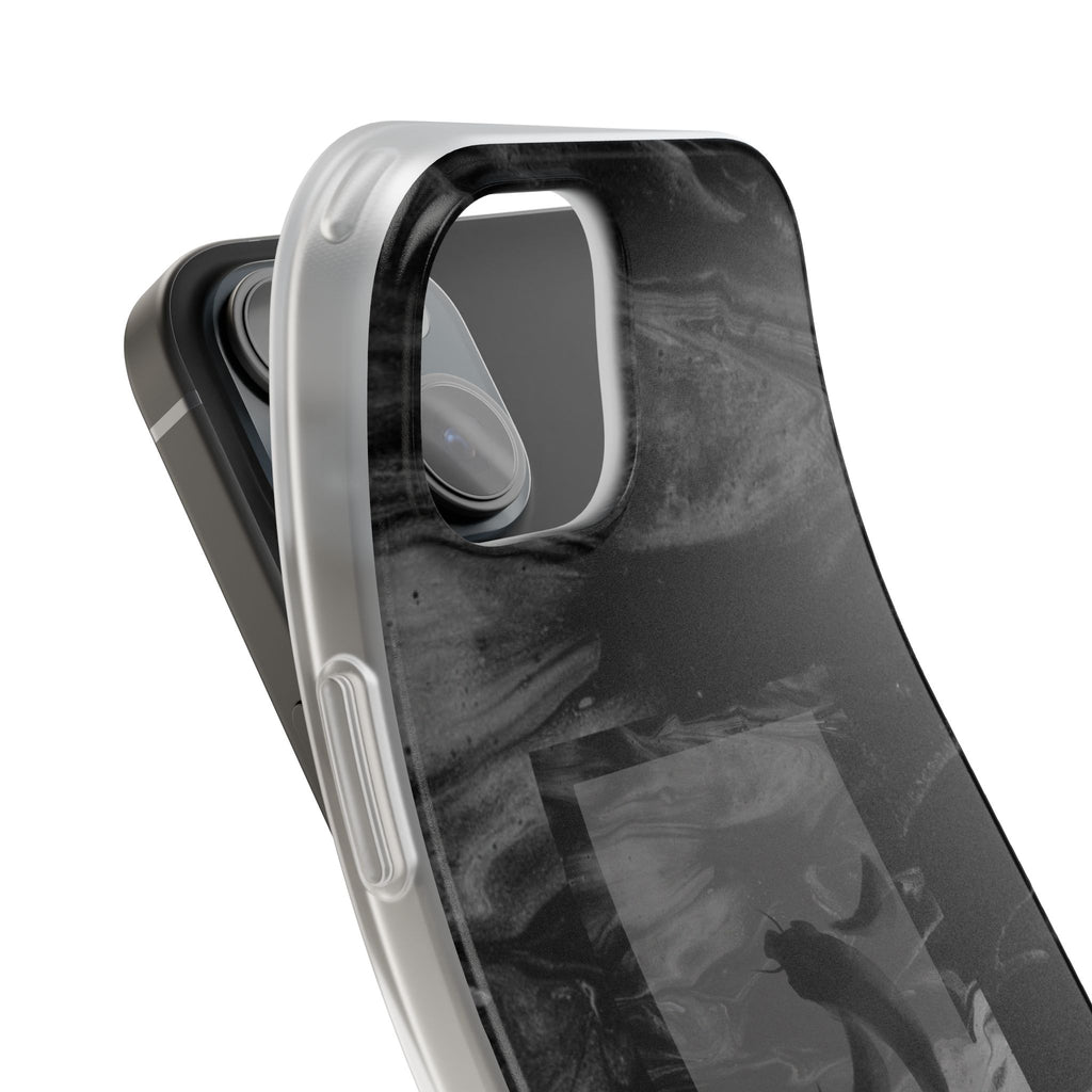 Black Koi Phone Case — Minimalist Monochrome Fish Design