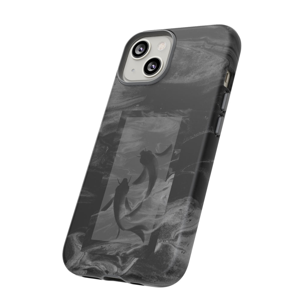 Koi Yin-Yang Marble Phone Case – Black Smoky Art Protection