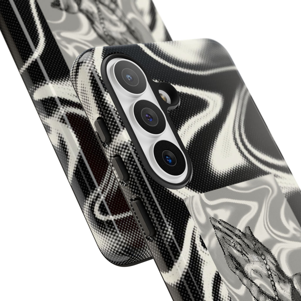 Praying Hands Phone Case – Black White Marble Spiritual Design