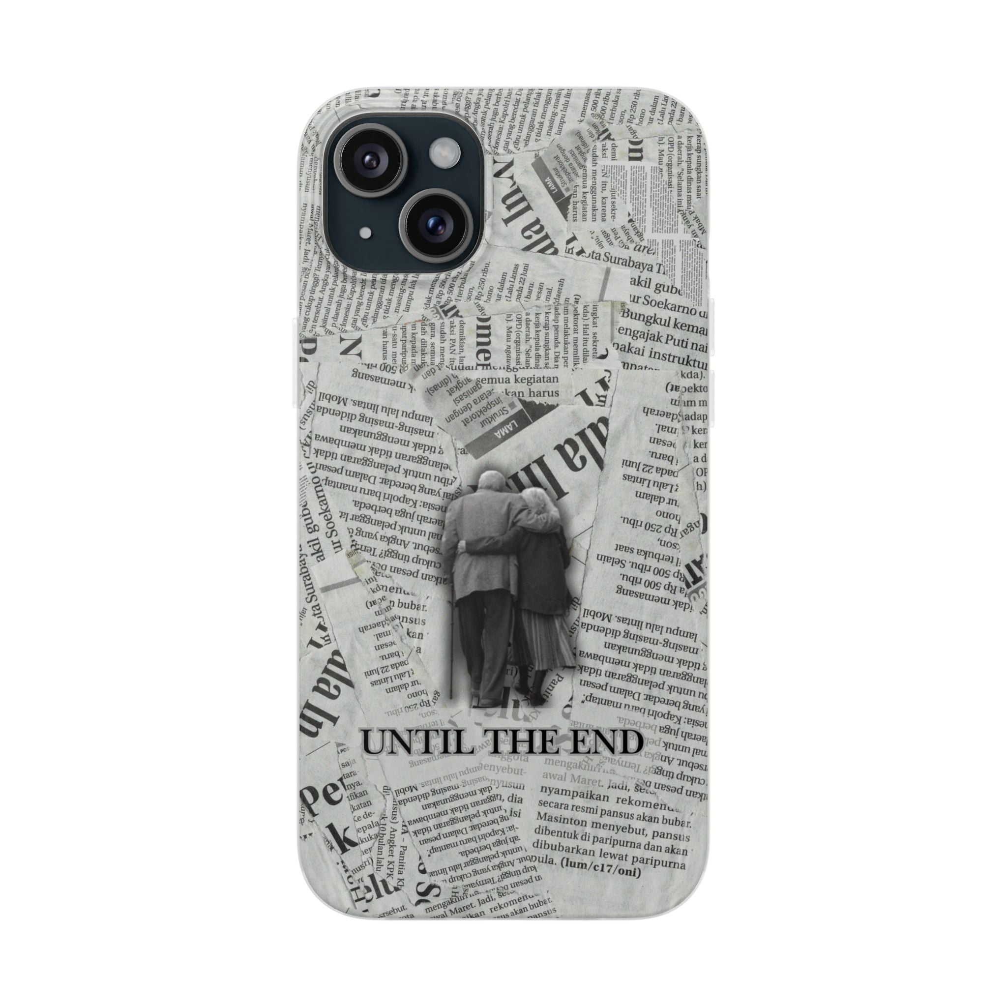 Newspaper Collage 'Until The End' Phone Case - Romantic Vintage iPhone Cover