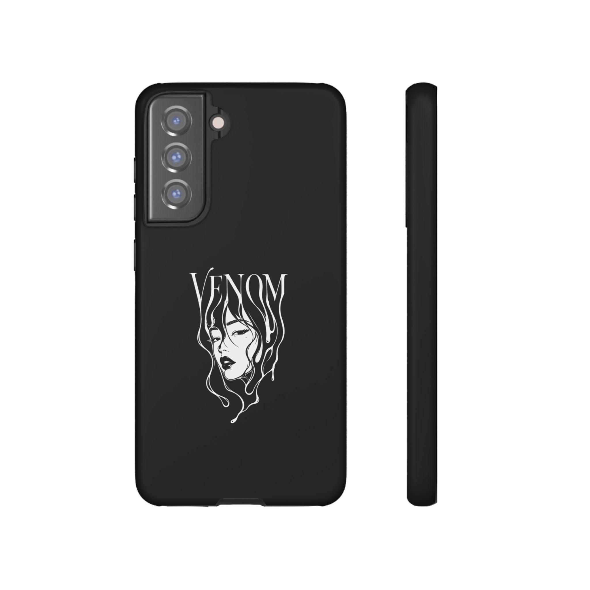 Venom Goth Phone Case — Black Protective Tough Case with Dark Femme Artwork