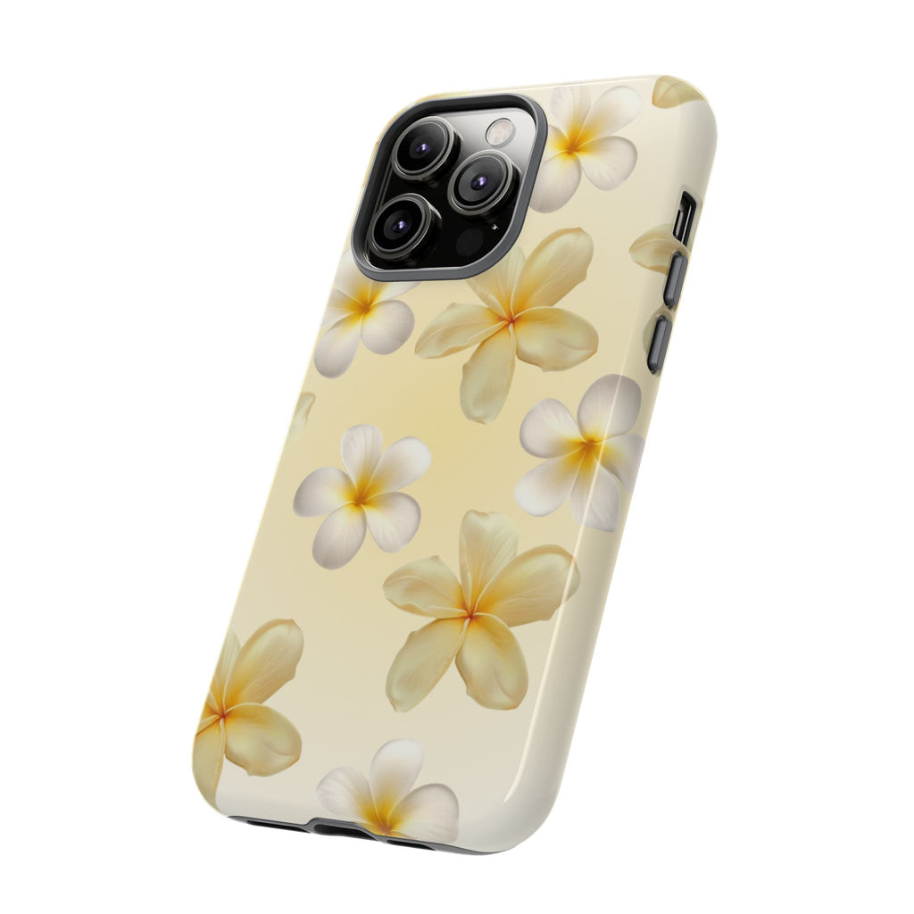 Plumeria Floral Phone Case — Tropical Yellow Hard Phone Cover