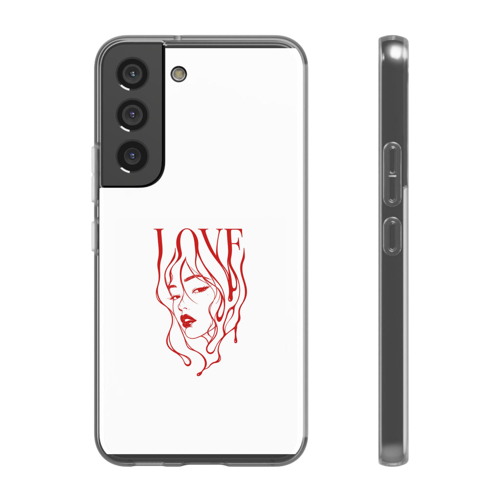Red Line Art 'LOVE'  Face Design - Flexi Case