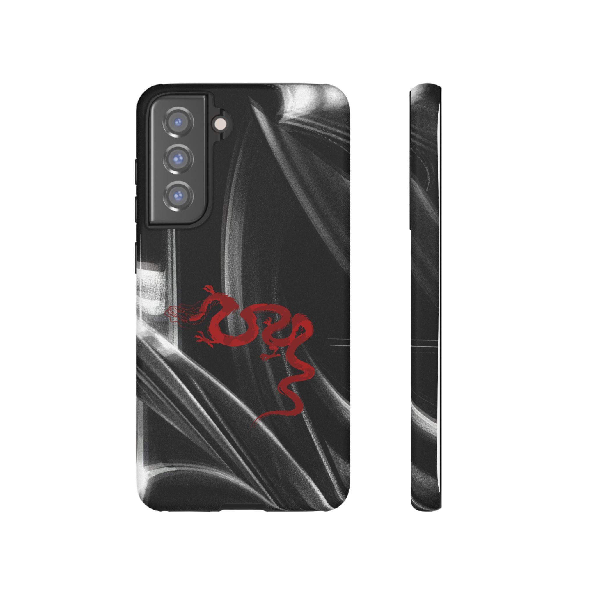 Phone Case — Black Abstract Smoke Design