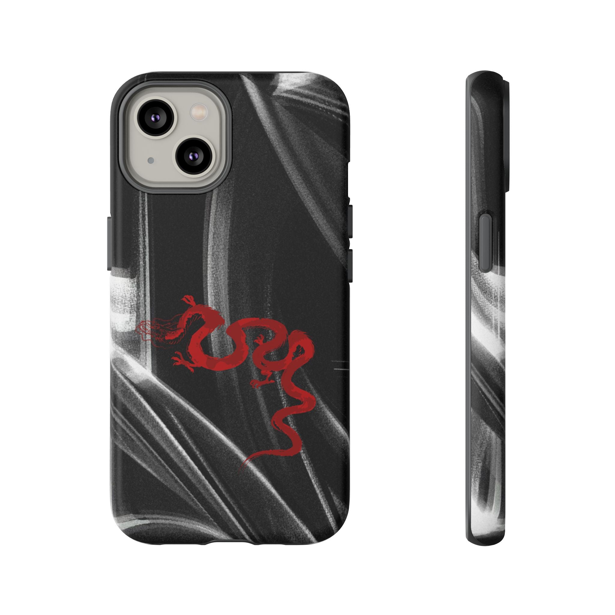 Phone Case — Black Abstract Smoke Design