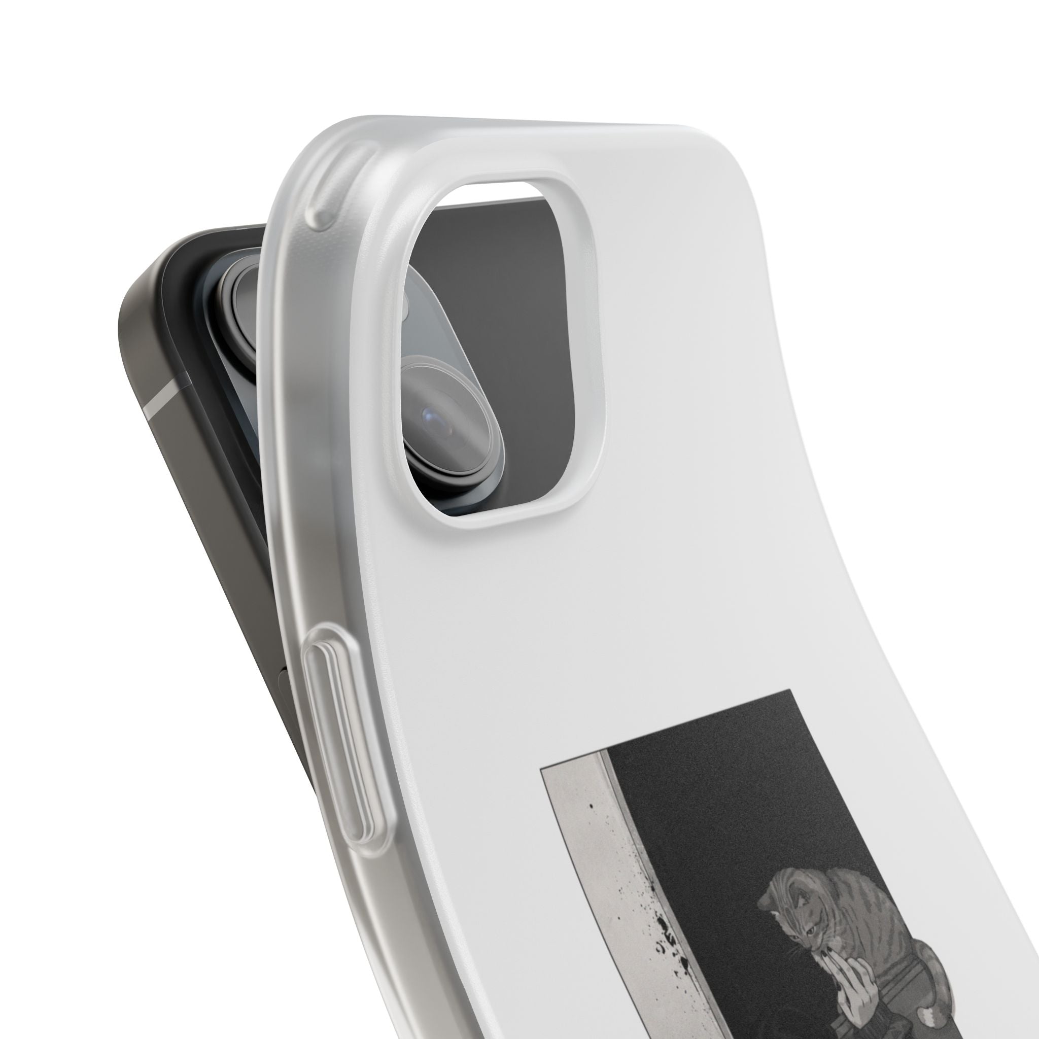Black & White Cat Window Art Flexi Case