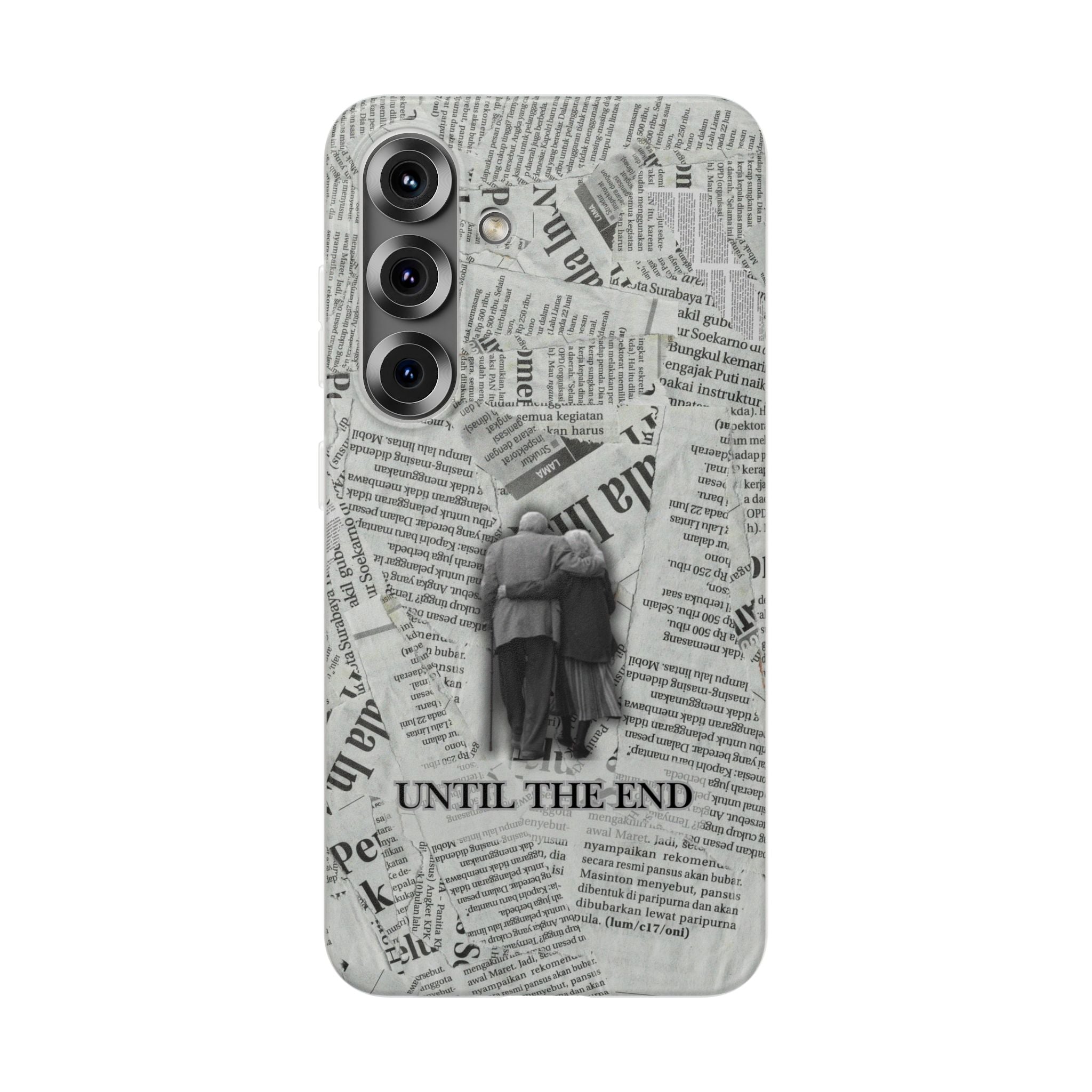 Newspaper Collage 'Until The End' Phone Case - Romantic Vintage iPhone Cover