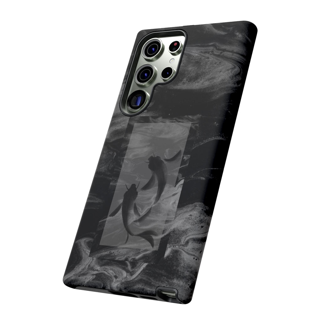 Koi Yin-Yang Marble Phone Case – Black Smoky Art Protection