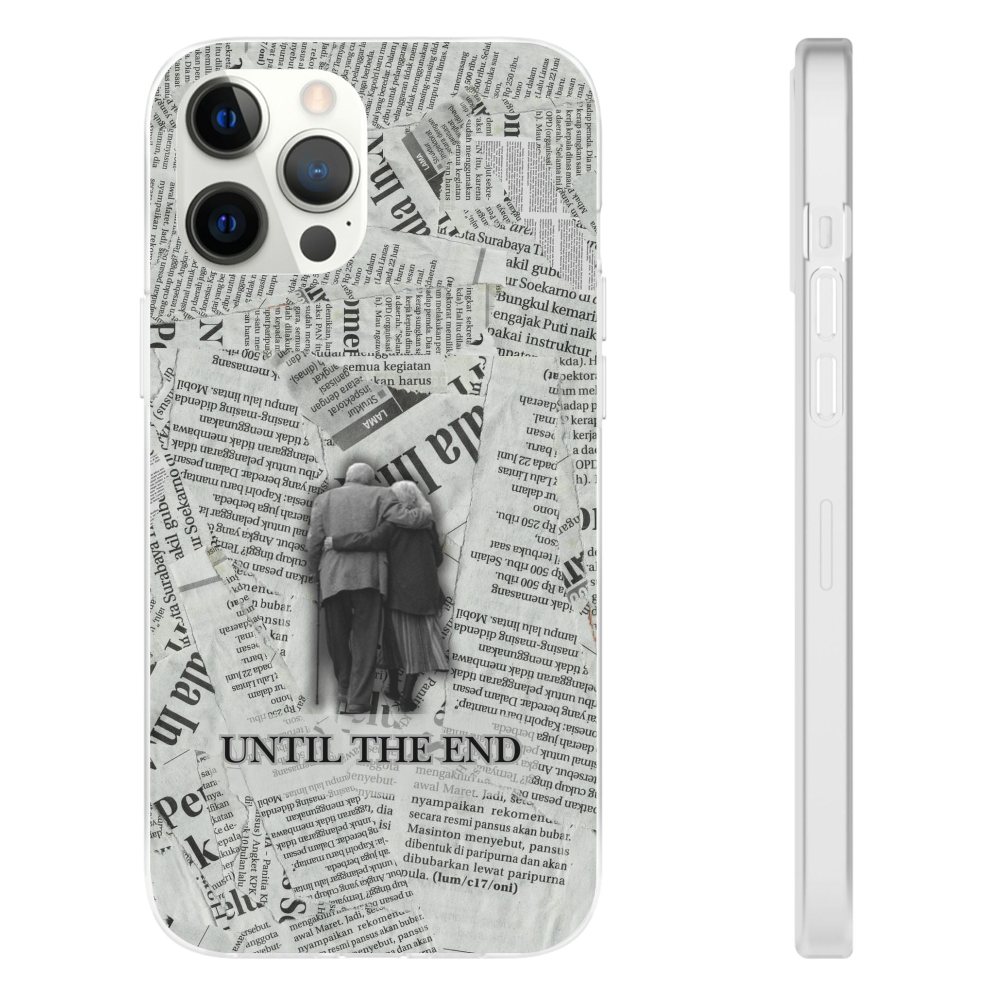 Newspaper Collage 'Until The End' Phone Case - Romantic Vintage iPhone Cover